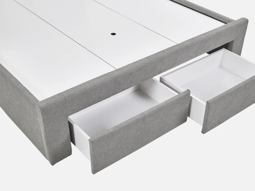 HLOLELA Queen Bed Frame with Storage - LIGHT GREY - Image 7