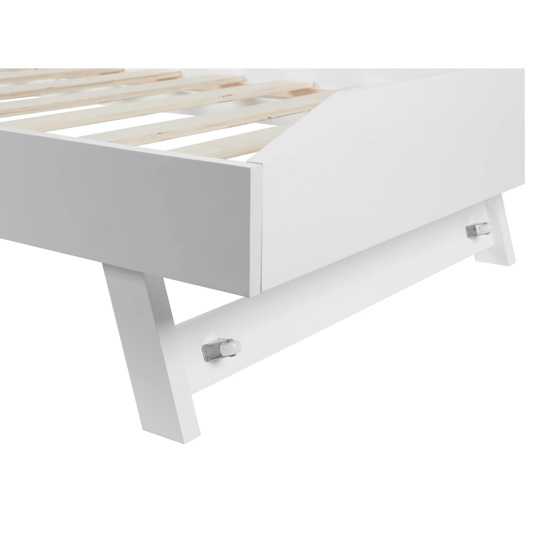 Hobson Single Wooden Trundle Bed Frame - White - Image 8