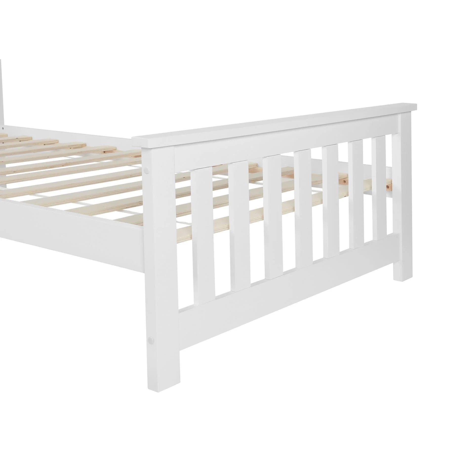 Hobson Single Wooden Trundle Bed Frame - White - Image 9