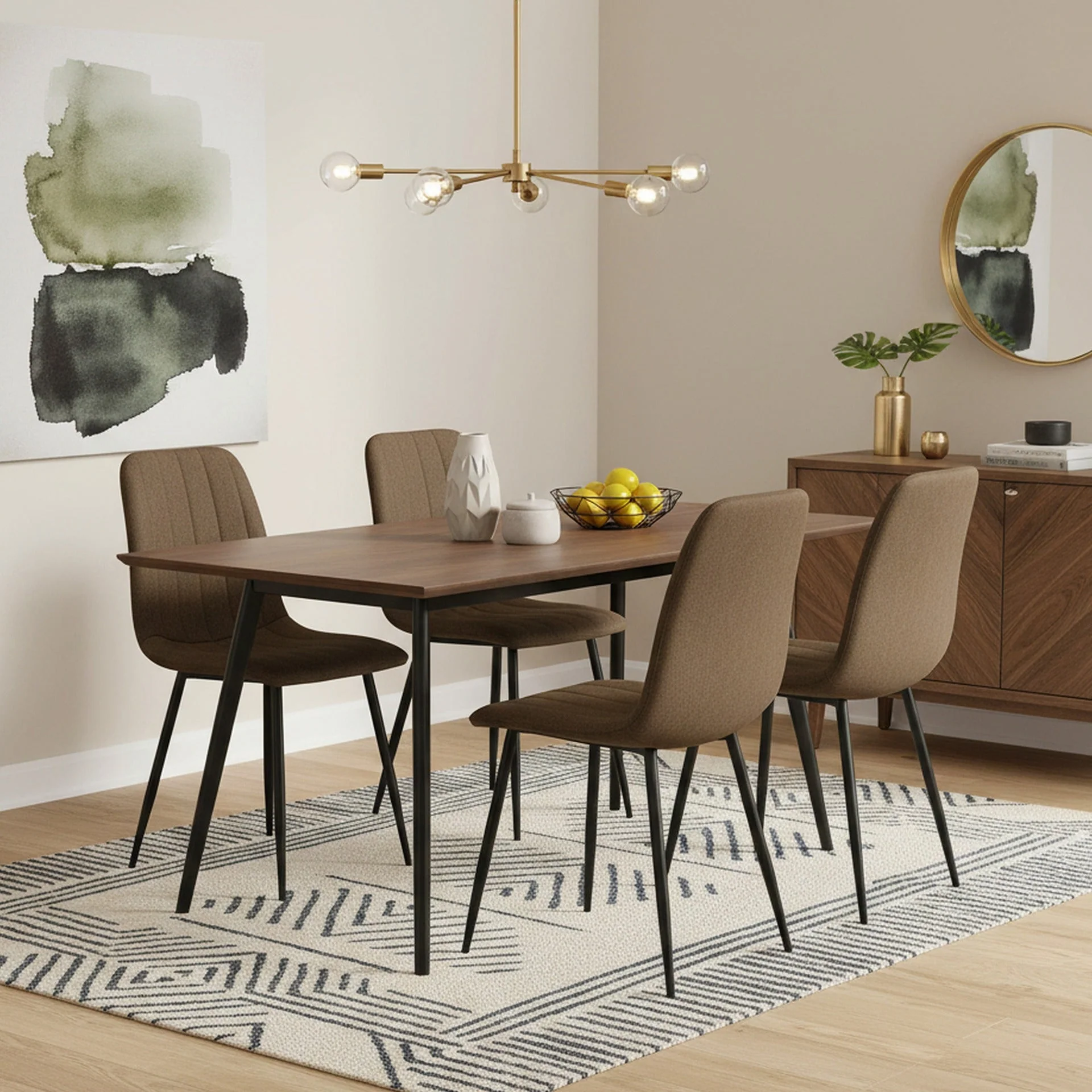 Holland Fabric Dining Chair - Set of 4 - Brown - Image 4