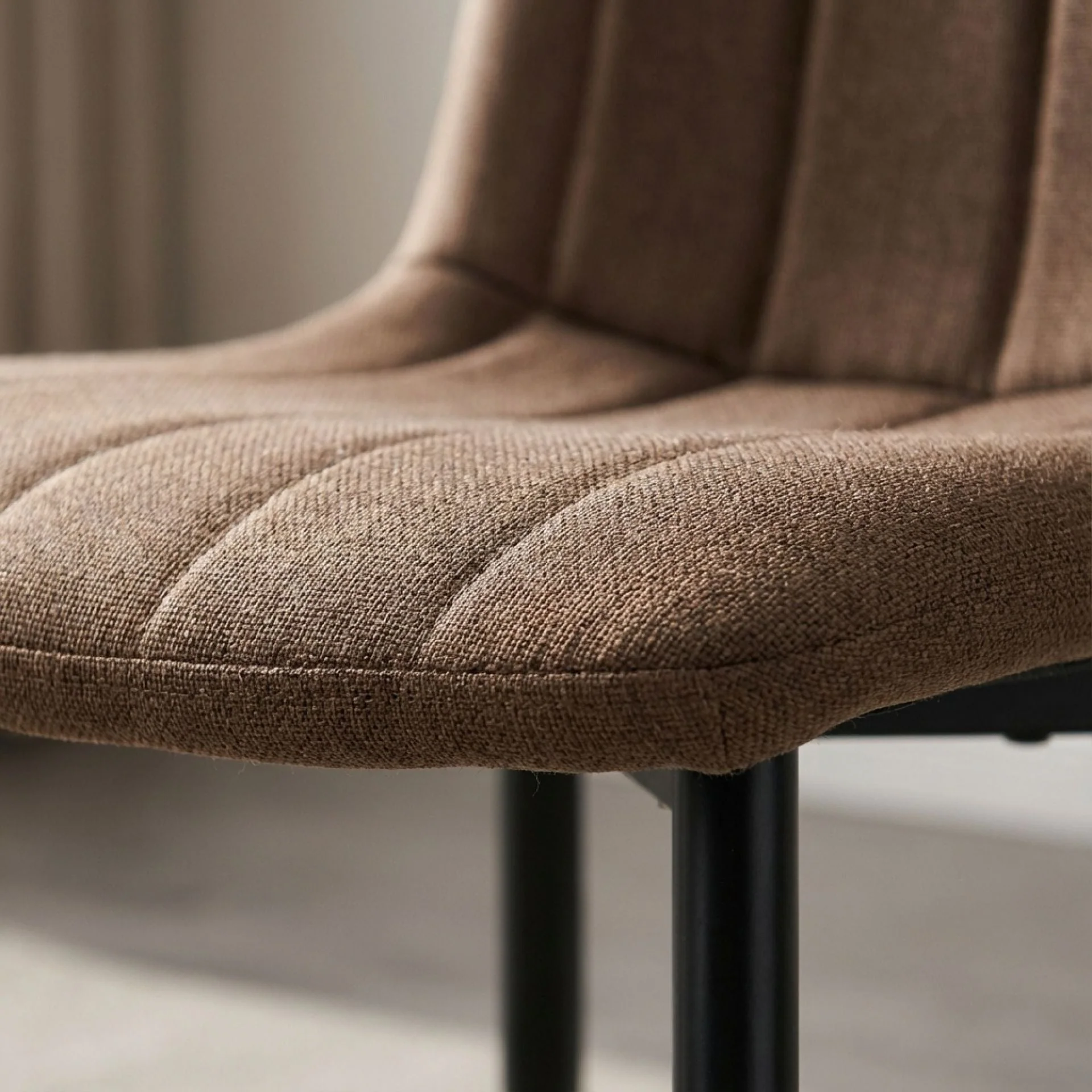 Holland Fabric Dining Chair - Set of 4 - Brown - Image 6