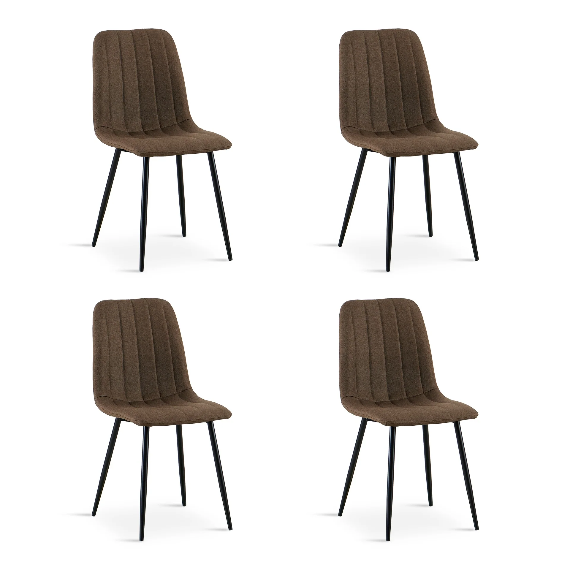 Holland Fabric Dining Chair - Set of 4 - Brown - Image 7