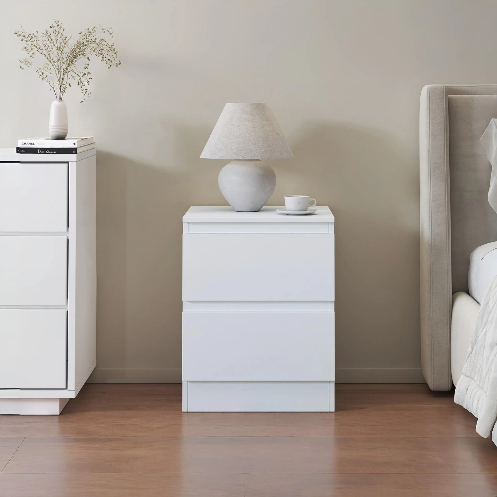 Hollis Bedside Table - White - Image 2