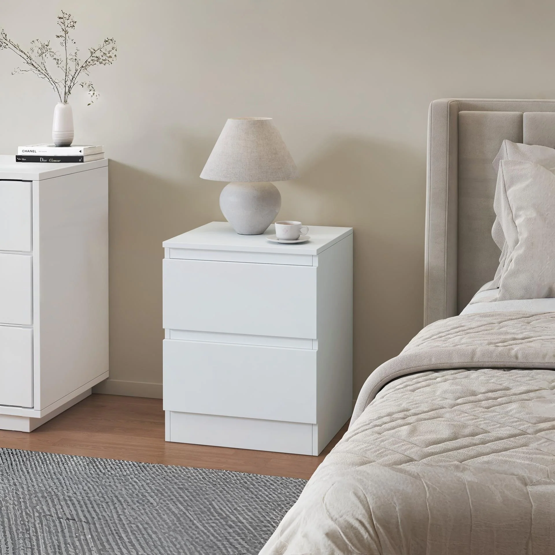 Hollis Bedside Table - White - Image 3