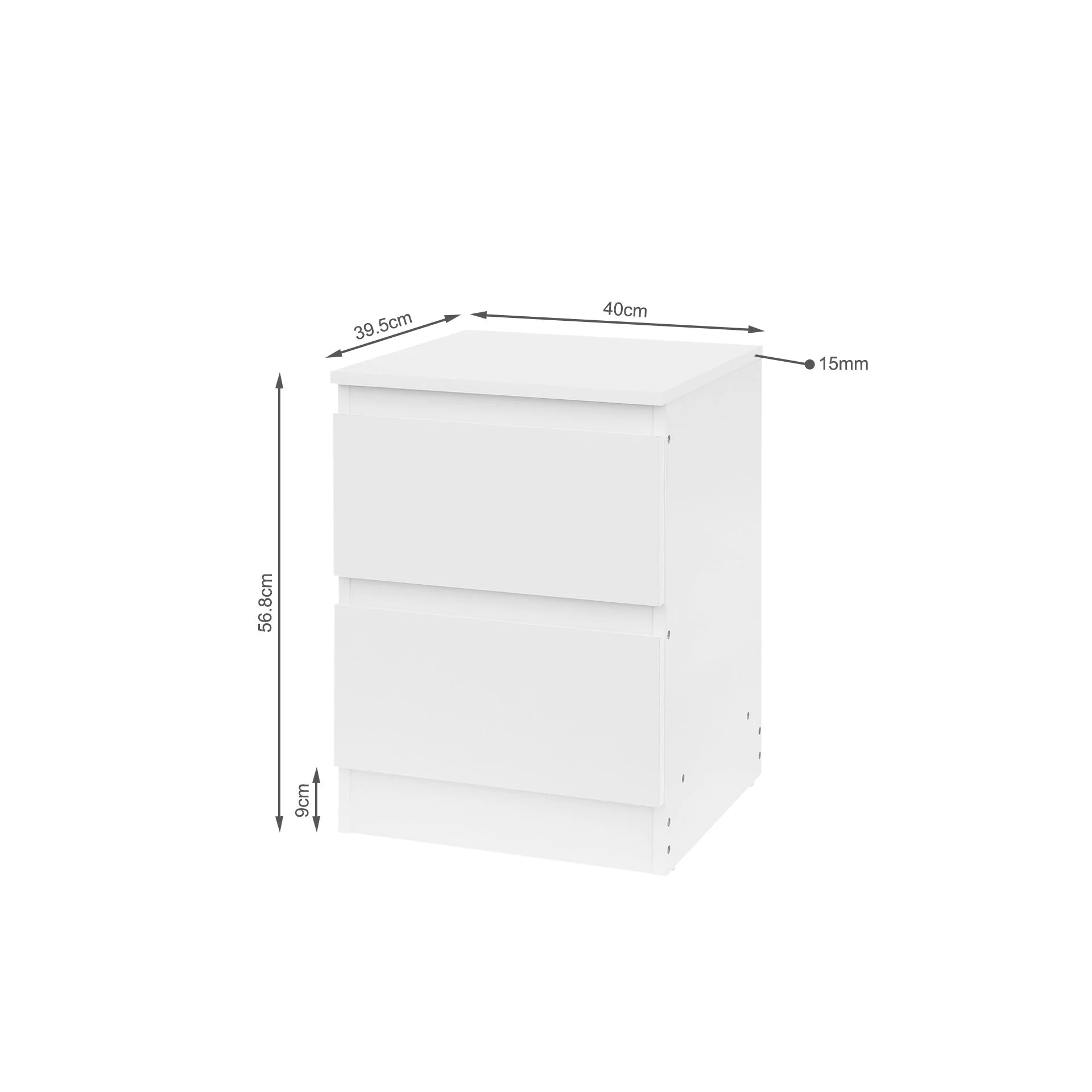 Hollis Bedside Table - White - Image 8