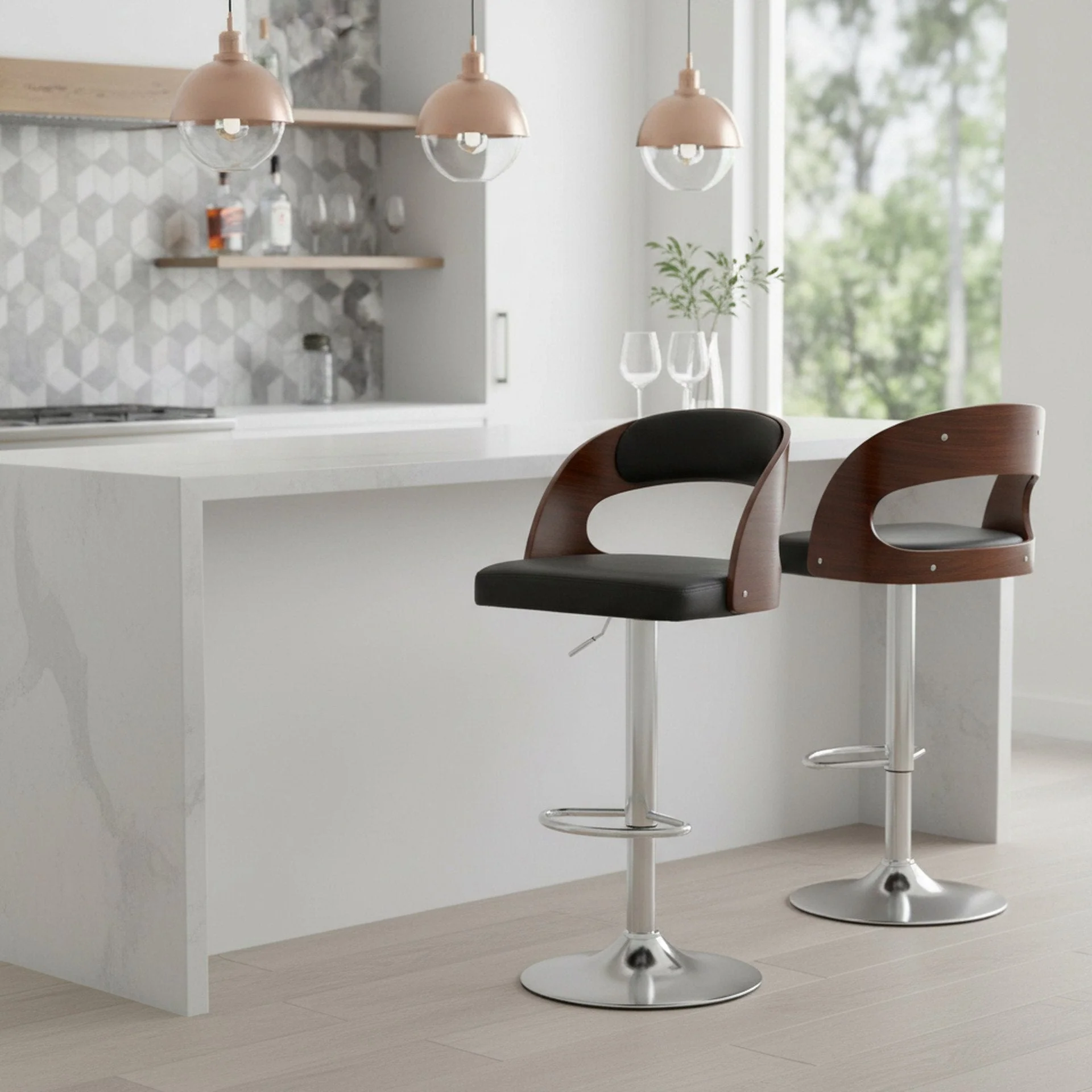 Holt Swivel Bar Stool - Black - Image 3
