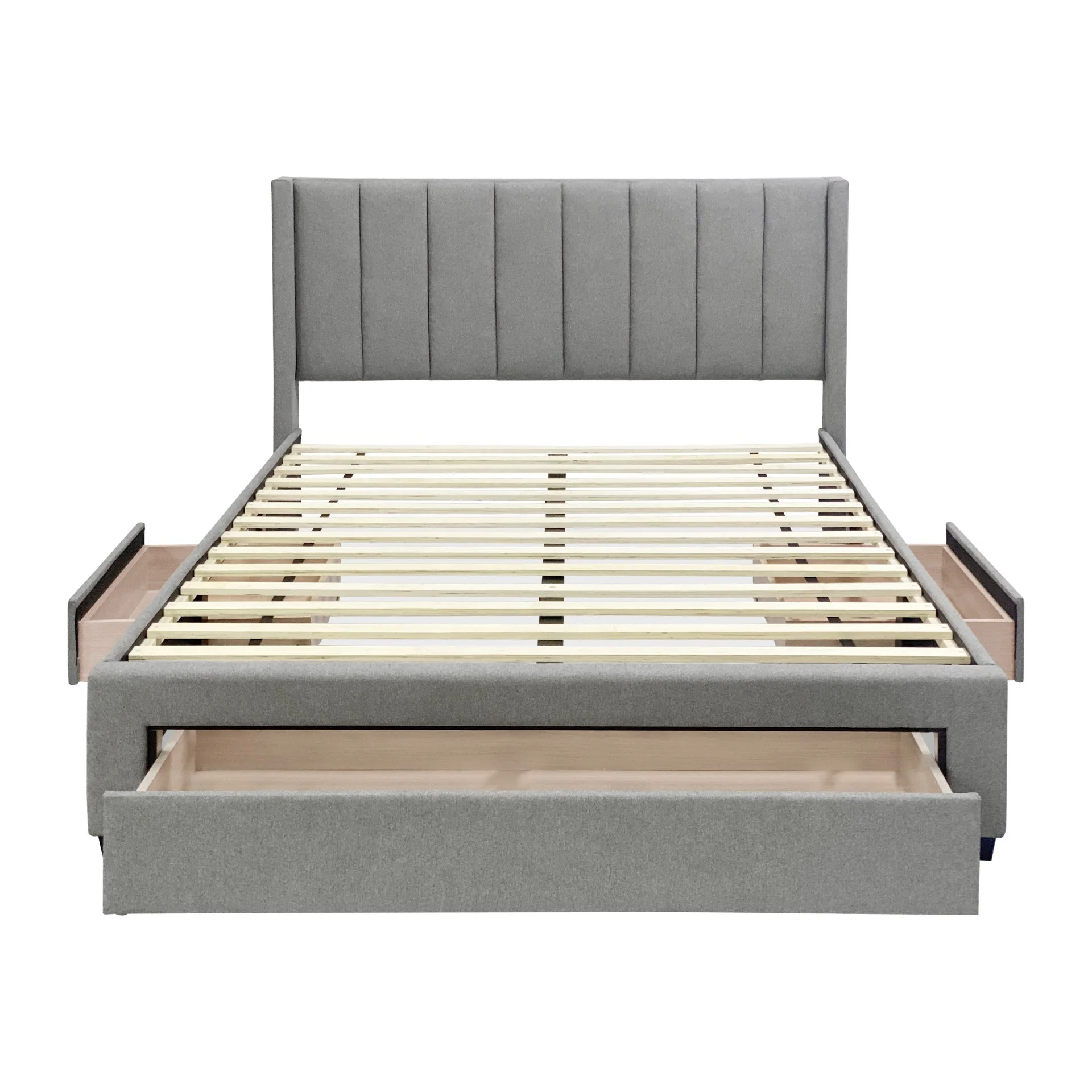 Hopkins Queen Bed Frame with Storage - Light Grey - Image 10