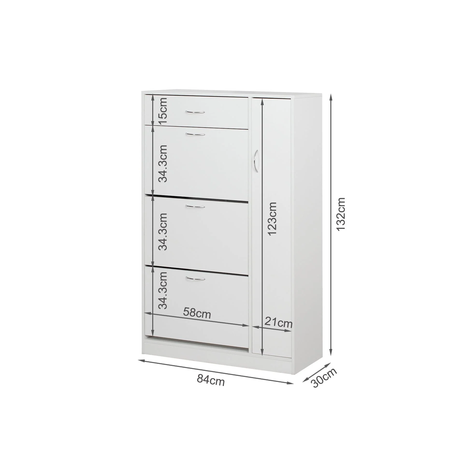 Horotea 4 Drawer Shoe Cabinet Storage Rack - White - Image 9