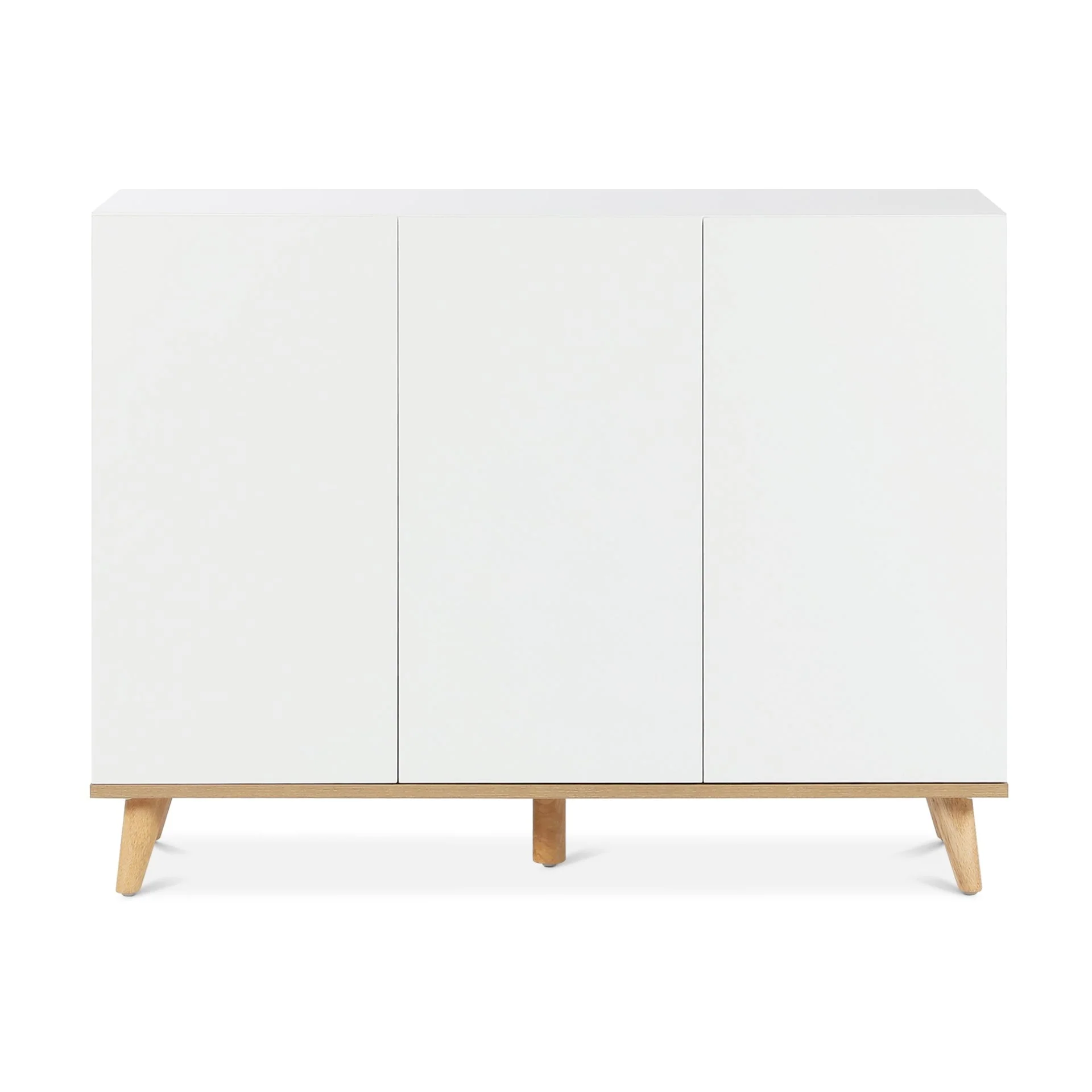Hudson 3 Door Shoe Cabinet Storage Rack - White - Image 9