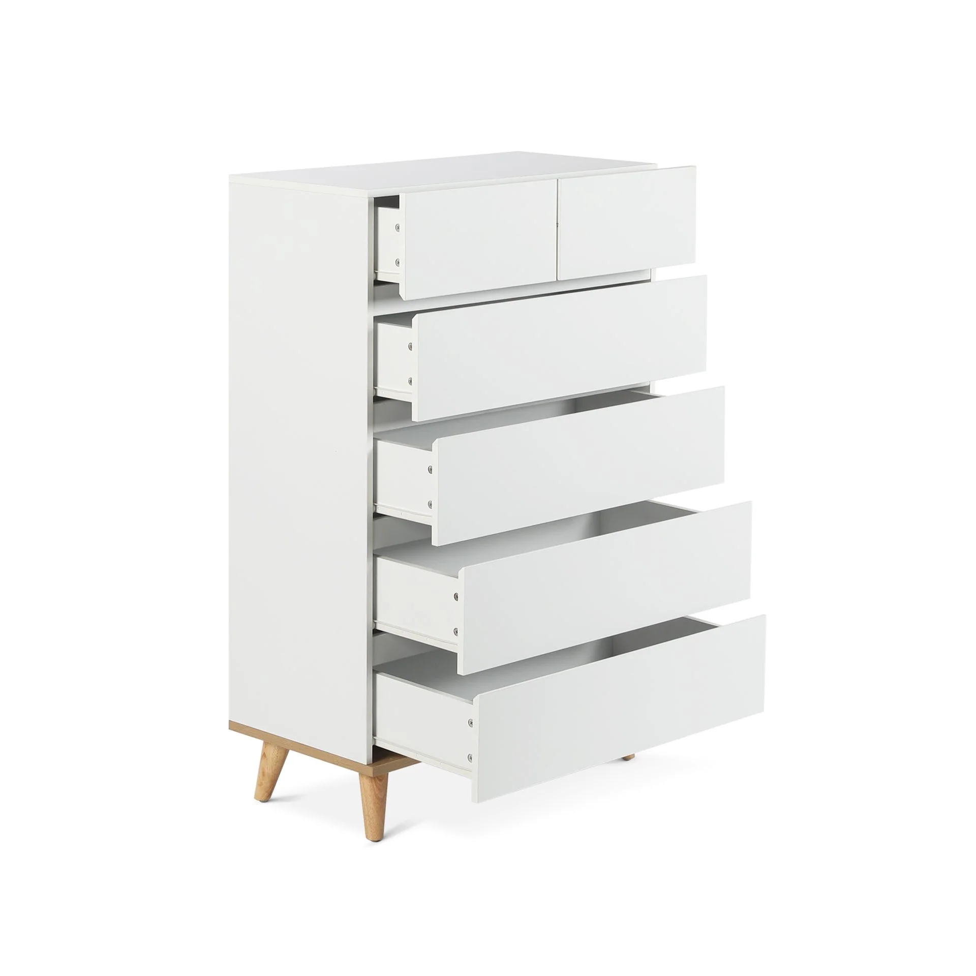 Hudson 6 Drawers Tallboy - White - Image 11