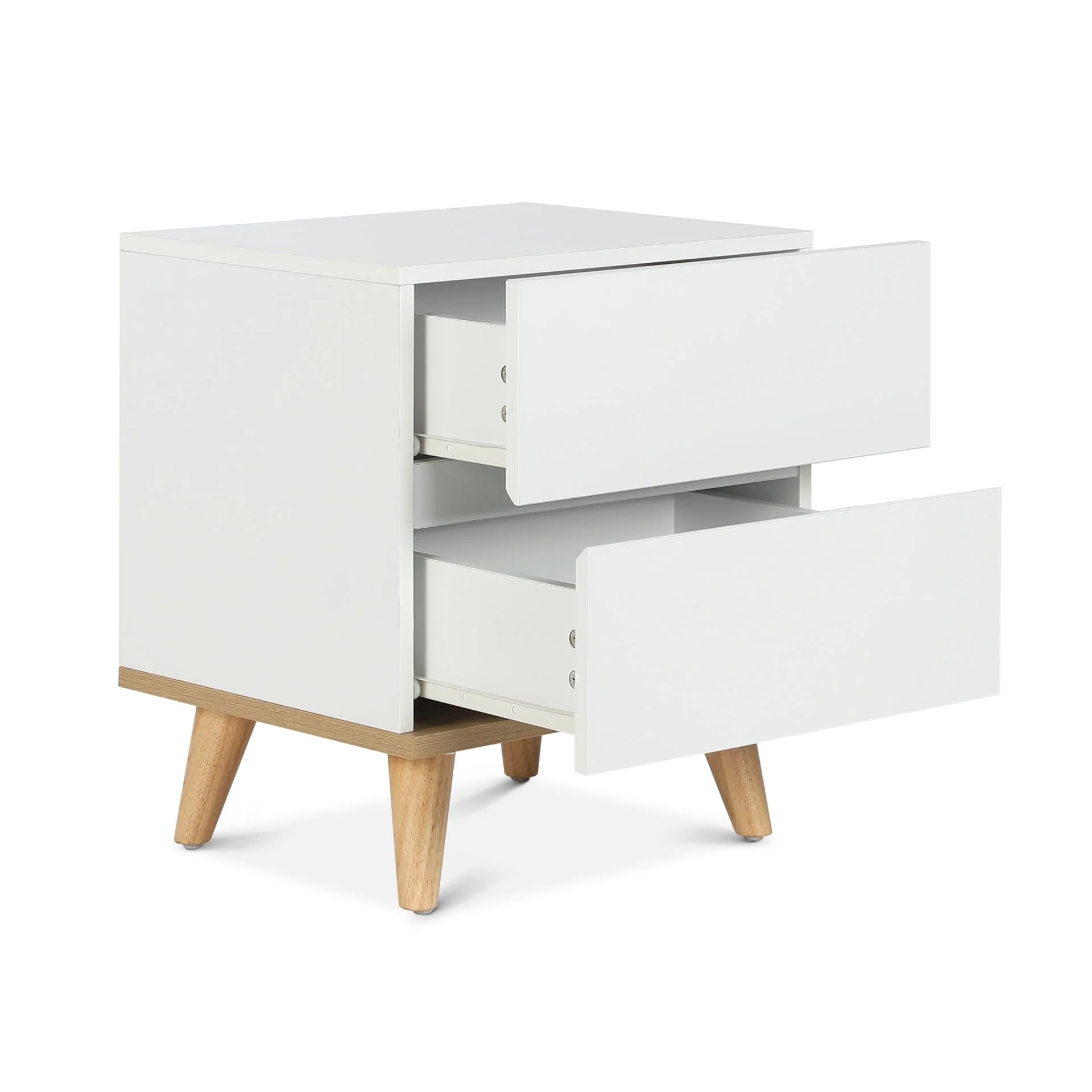 Hudson Wooden Bedside Table - White - Image 10