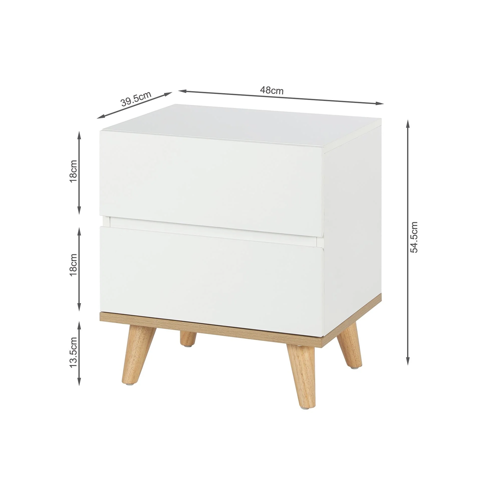 Hudson Wooden Bedside Table - White - Image 12