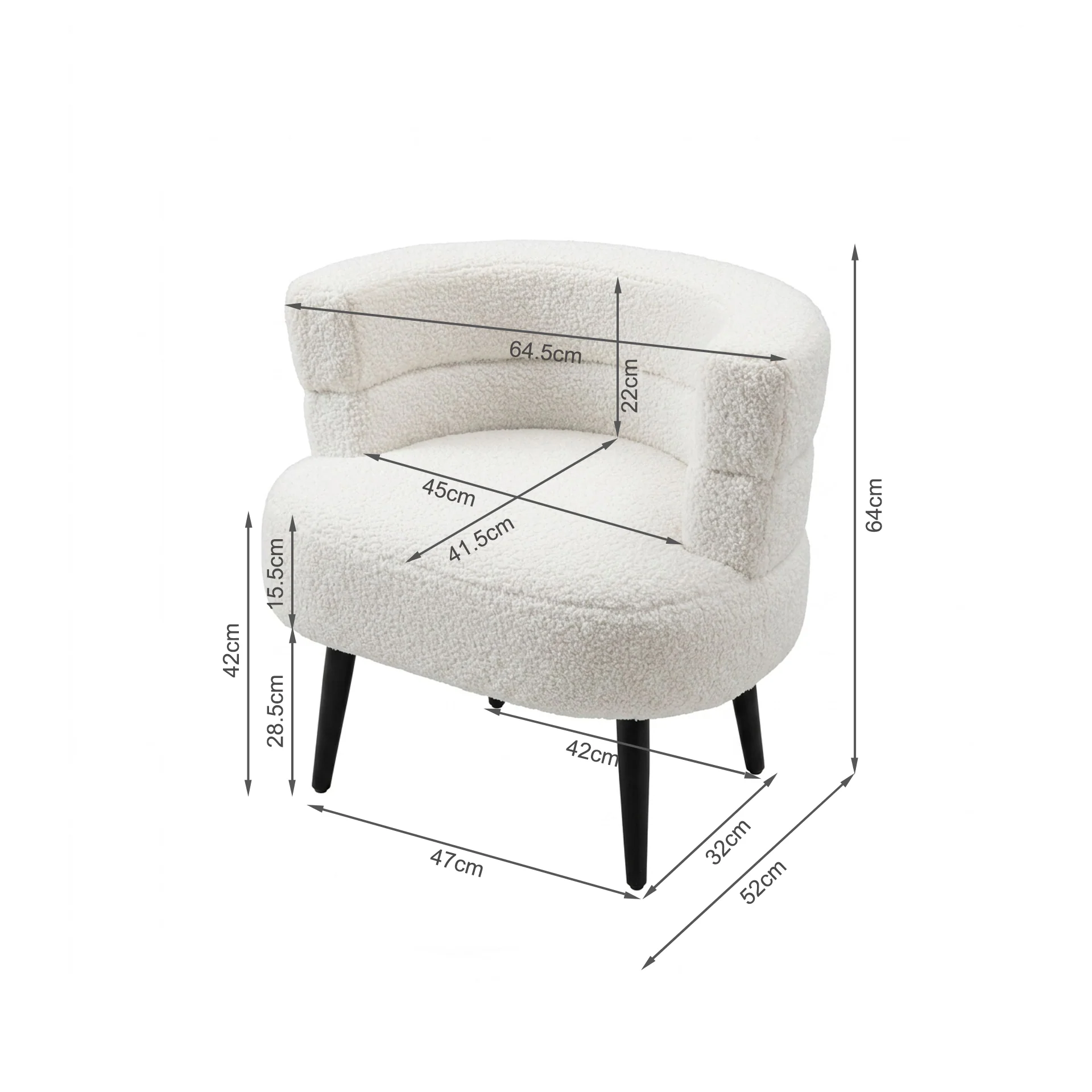 Hush Boucle Armchair - Beige - Image 11