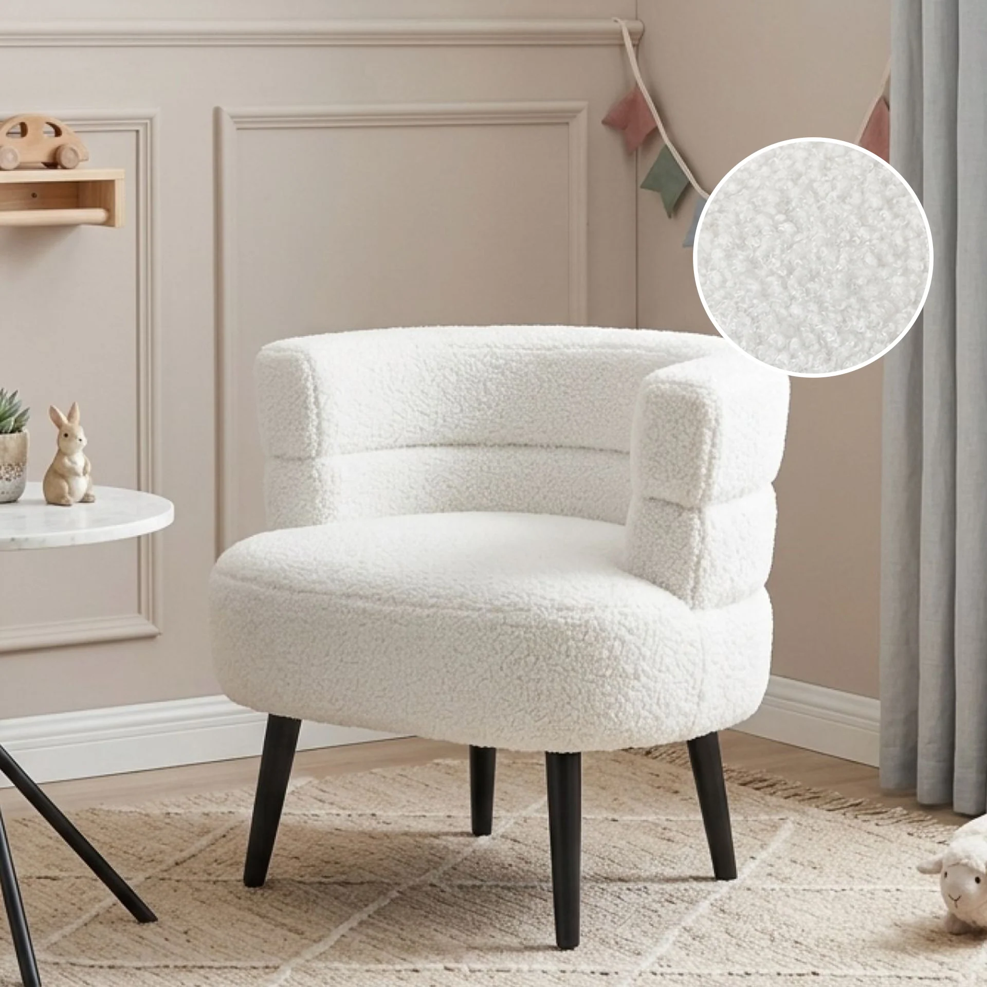 Hush Boucle Armchair - Beige - Image 2