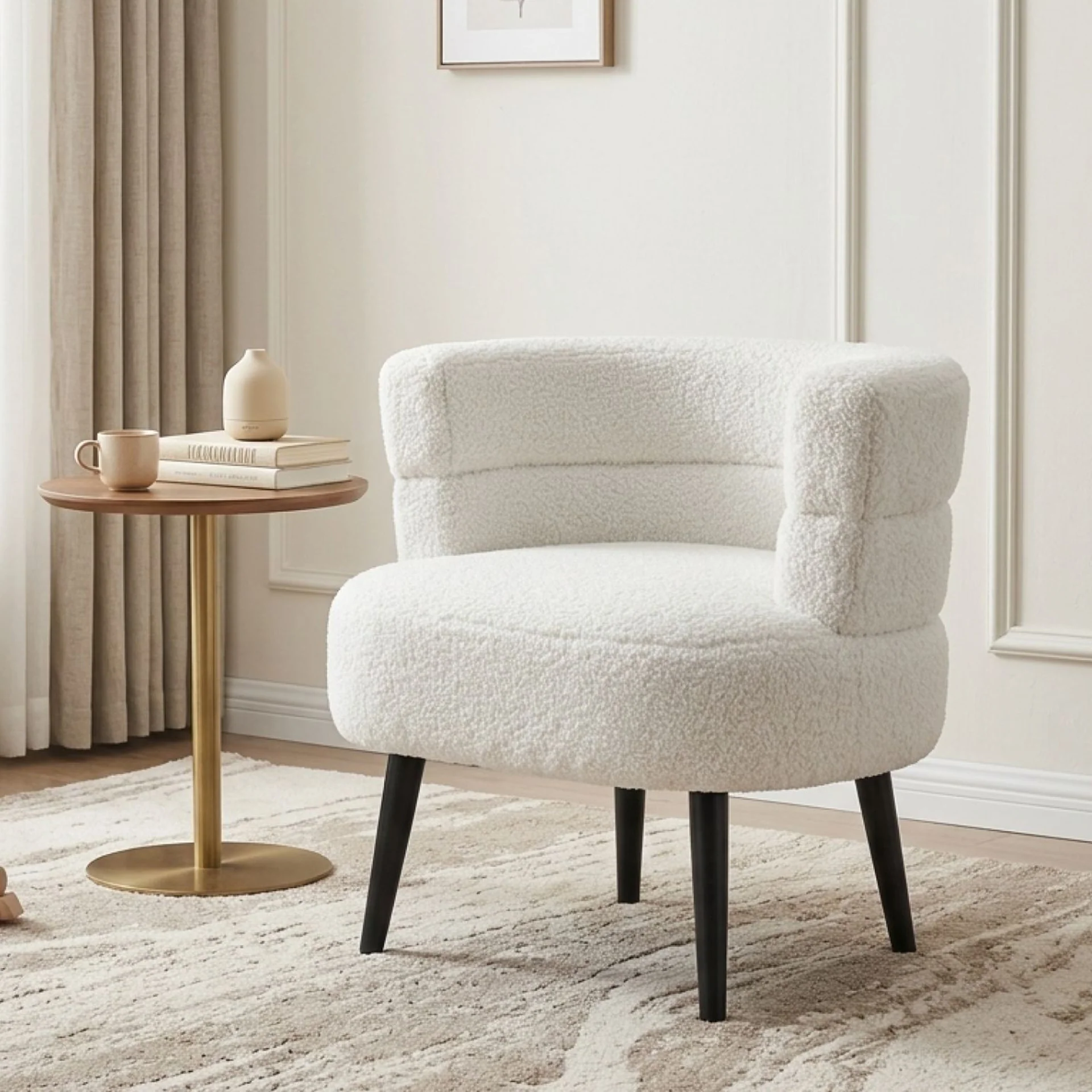Hush Boucle Armchair - Beige - Image 4