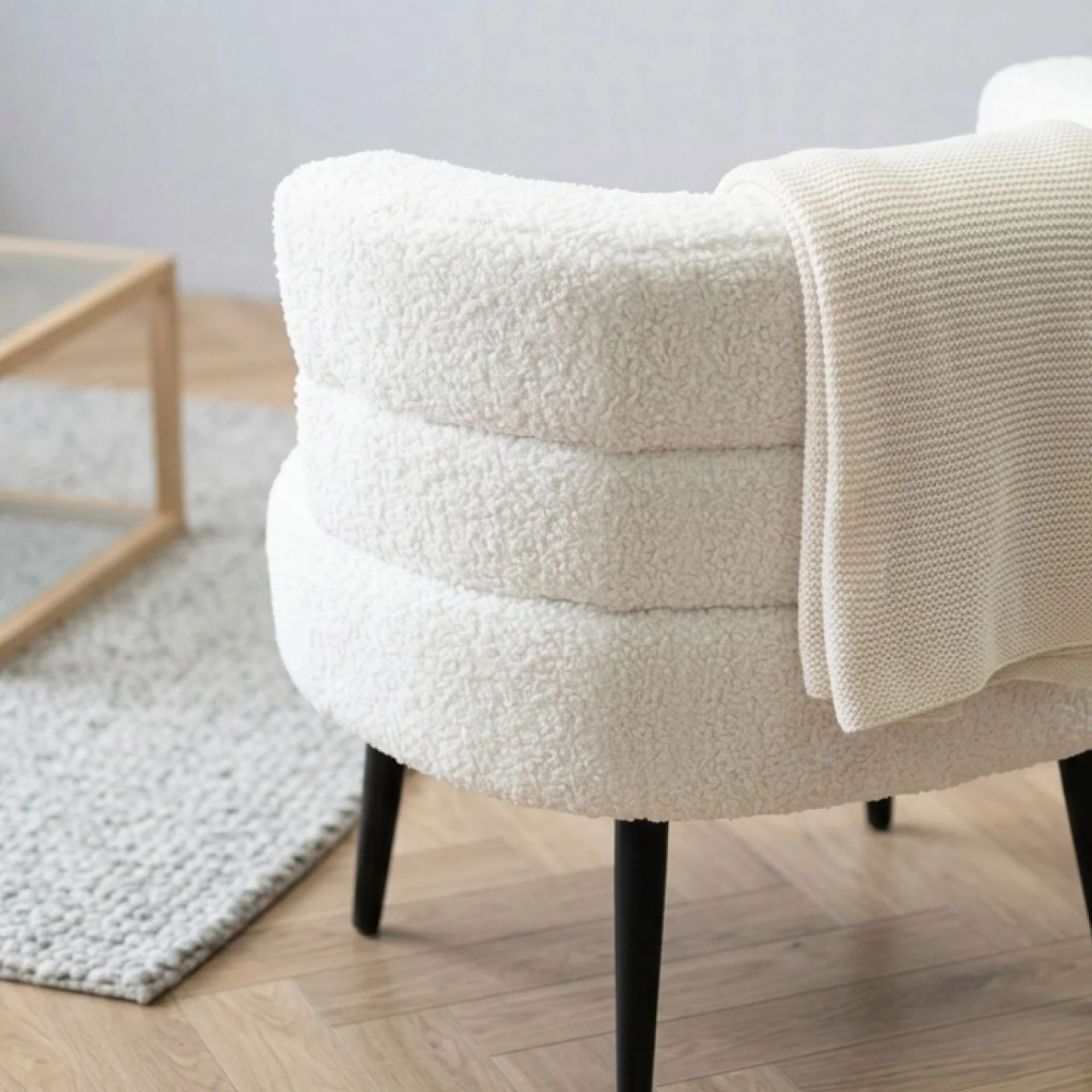 Hush Boucle Armchair - Beige - Image 5