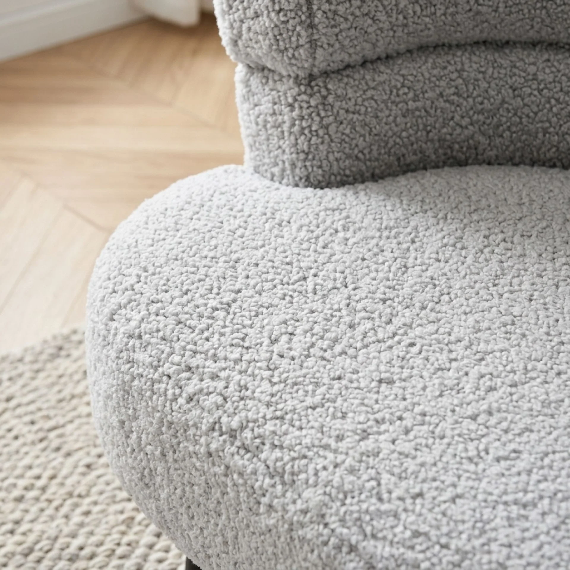 Hush Boucle Armchair - Light Grey - Image 6