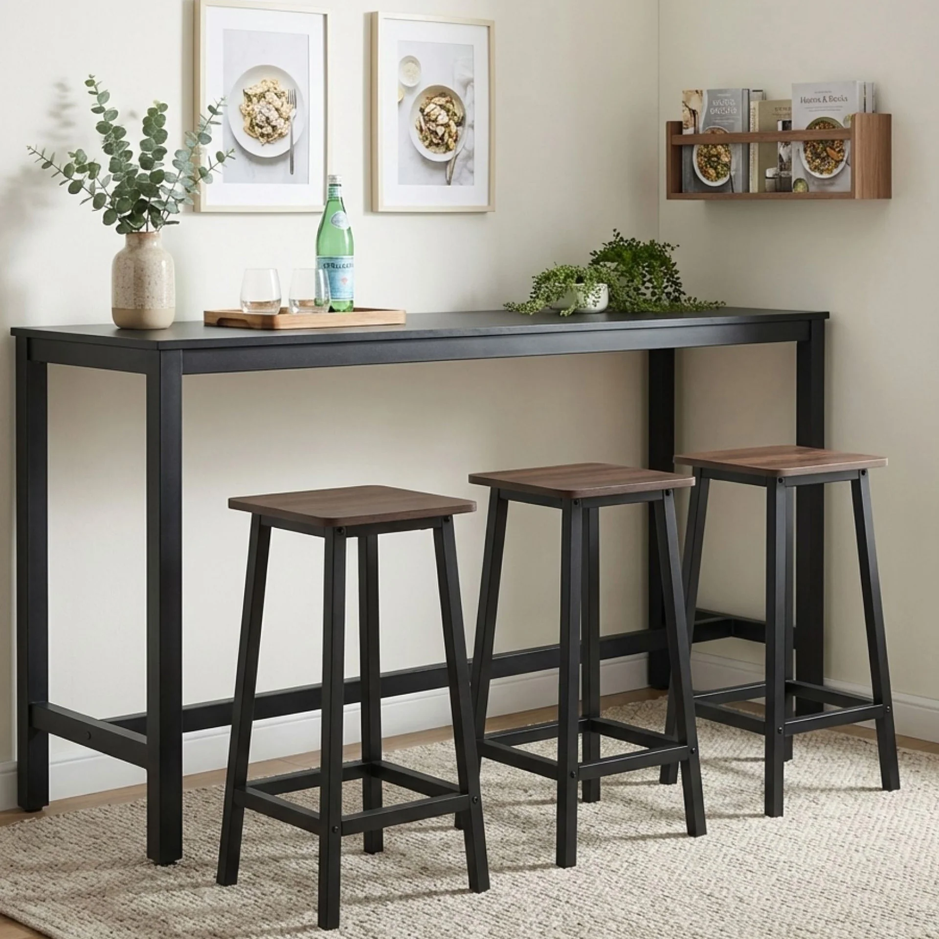 Ian Metal Bar Stool - Rustic Brown + Black - Image 3