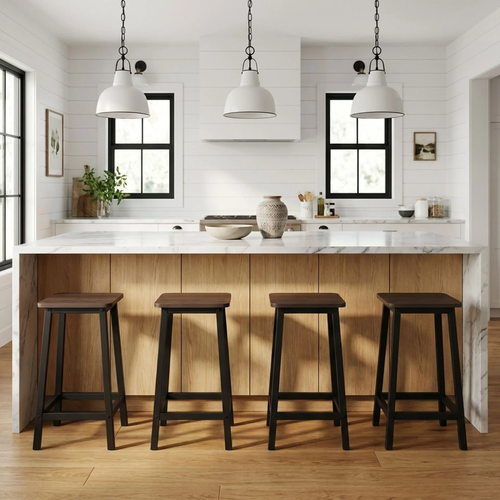 Ian Metal Bar Stool - Rustic Brown + Black - Image 5