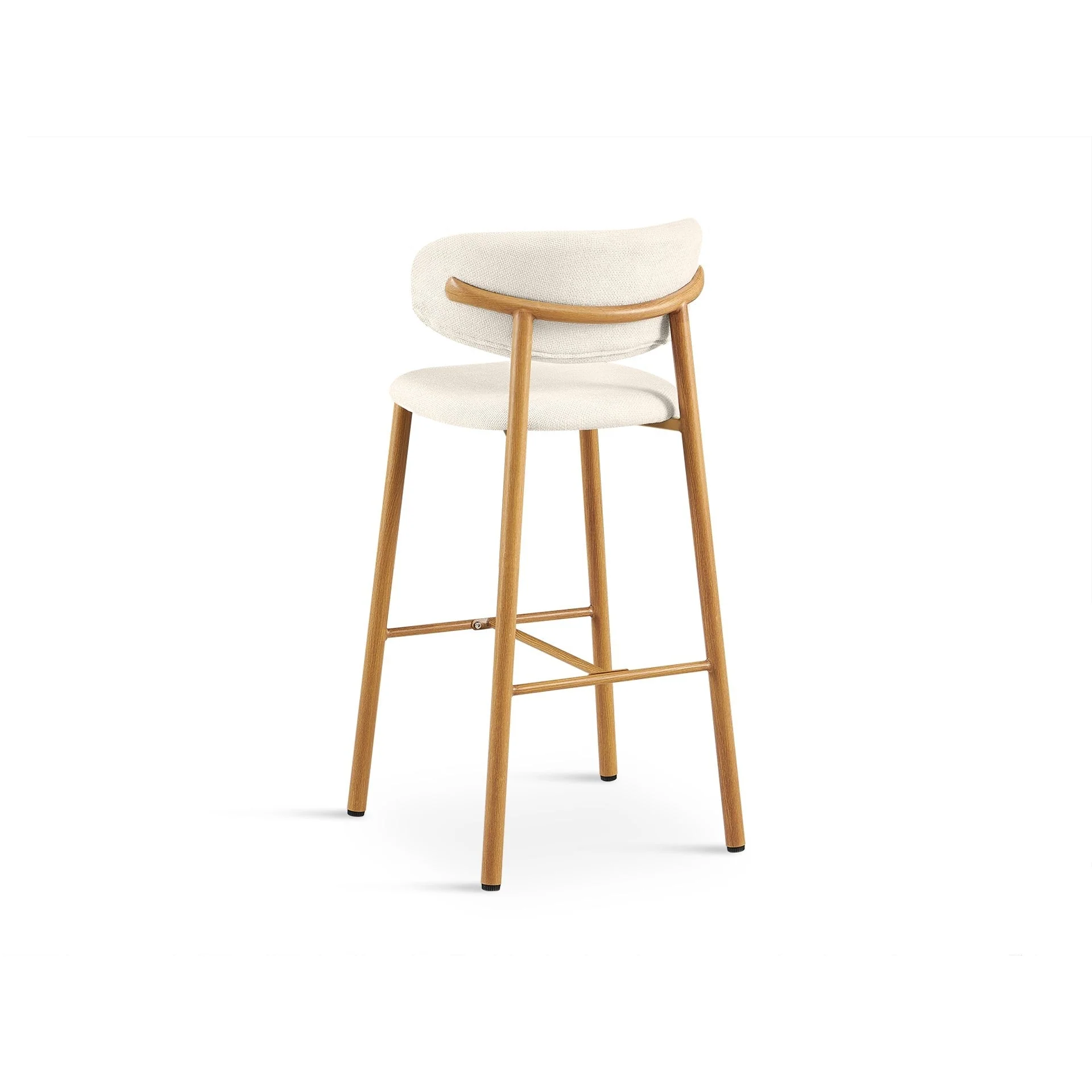 Indigo Fabric Bar Stool - Set of 2 - Beige - Image 10