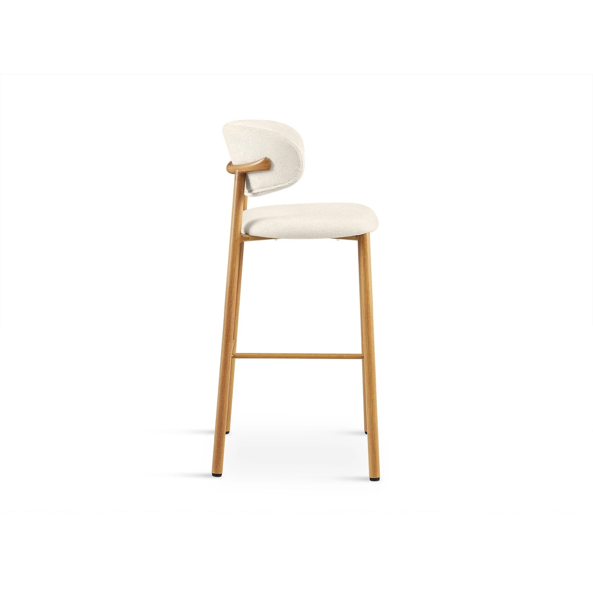 Indigo Fabric Bar Stool - Set of 2 - Beige - Image 9