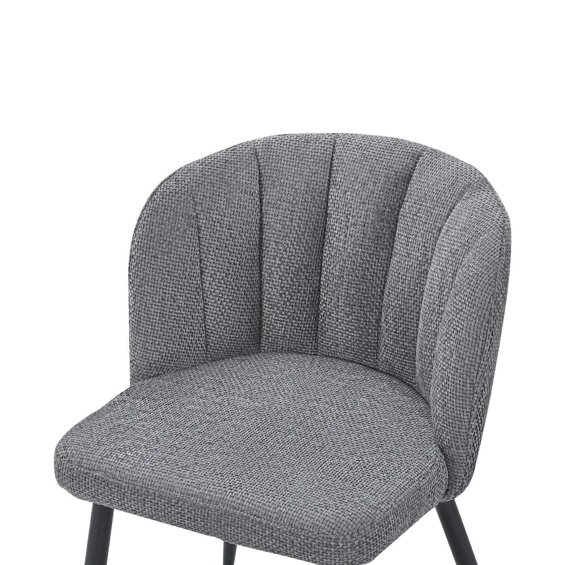Ines Embossed Velvet Dining Chairs - Set of 2 - Dark Grey - Image 10