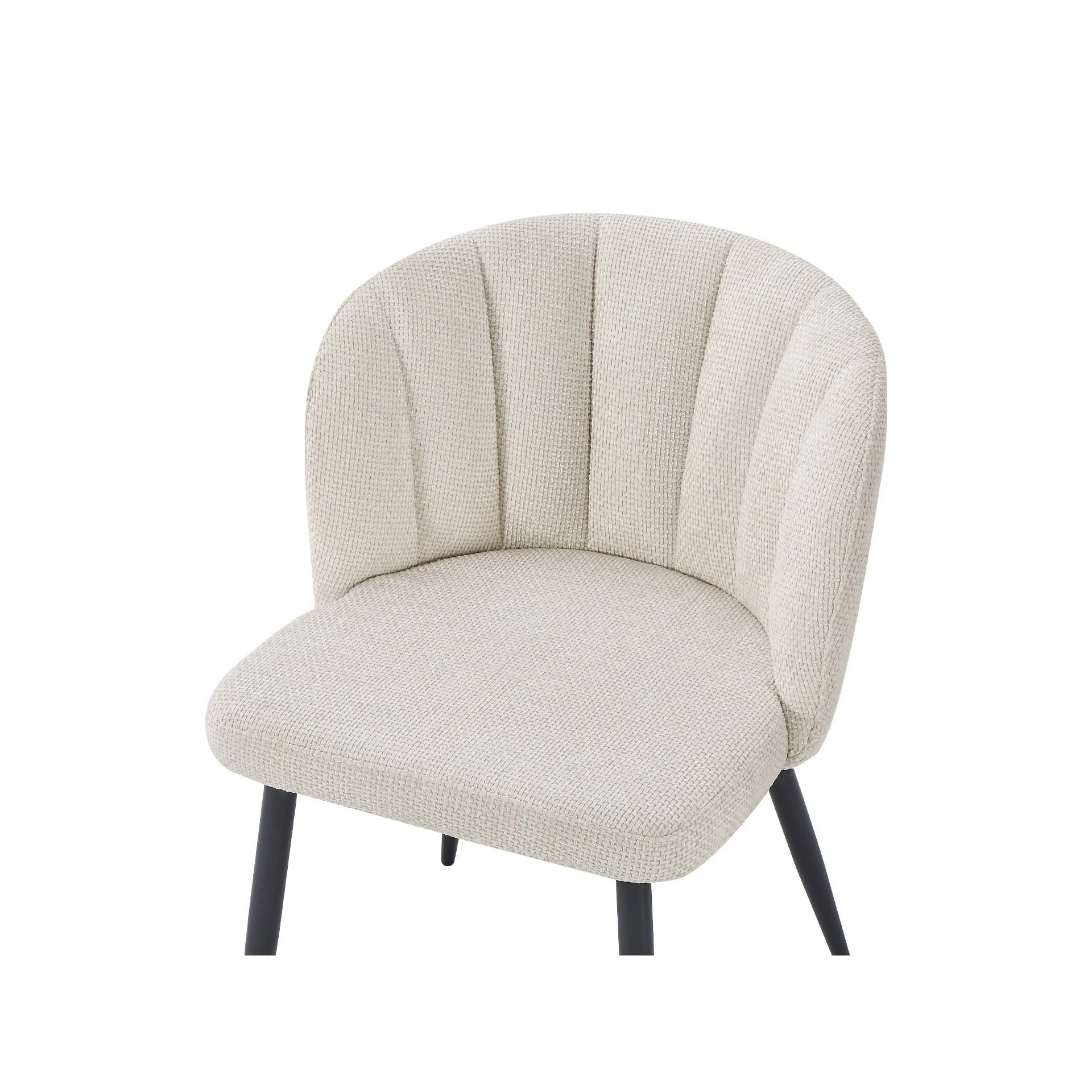 Ines Embossed Velvet Dining Chairs - Set of 2 - Ivory White - Image 10
