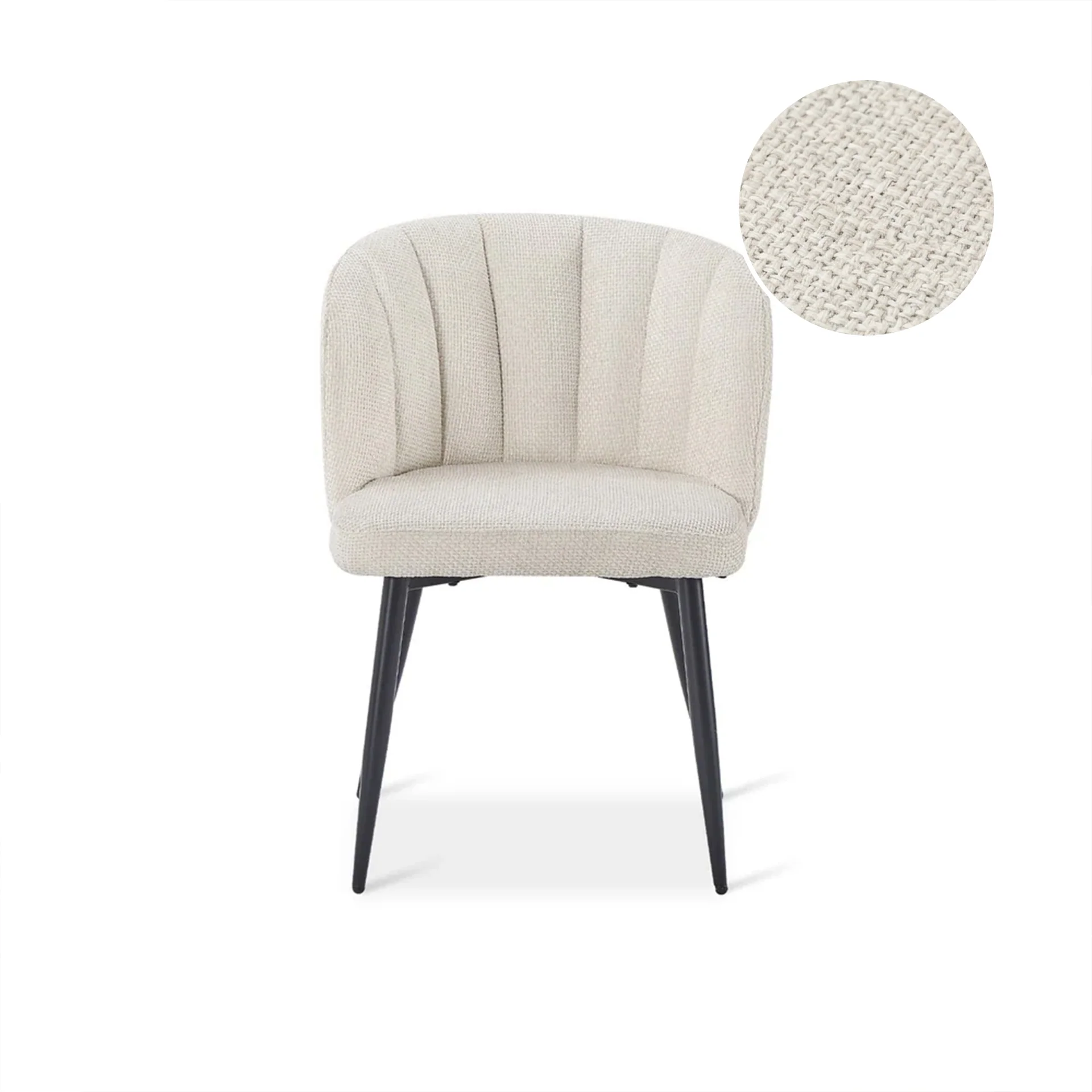 Ines Embossed Velvet Dining Chairs - Set of 2 - Ivory White - Image 7