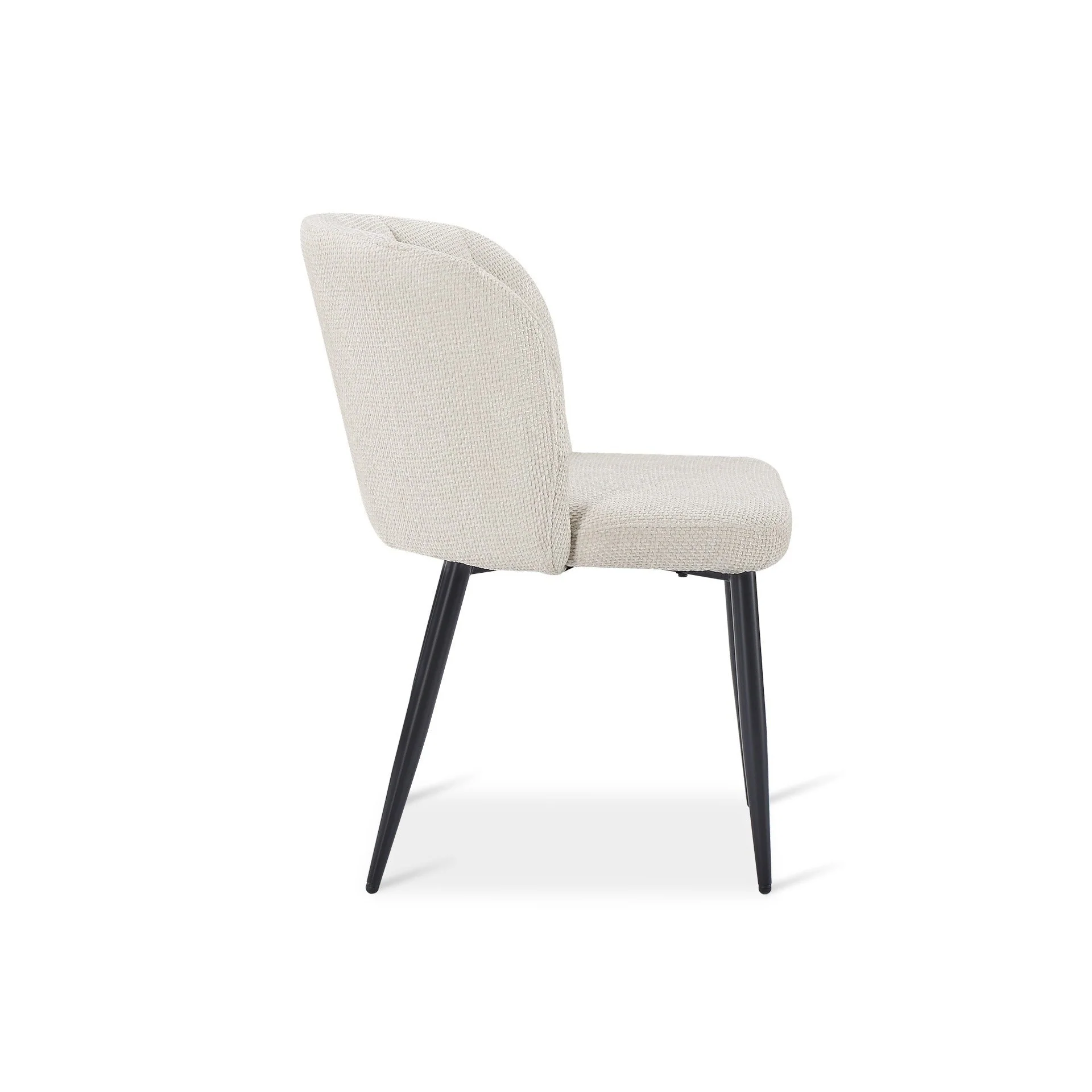 Ines Embossed Velvet Dining Chairs - Set of 2 - Ivory White - Image 8