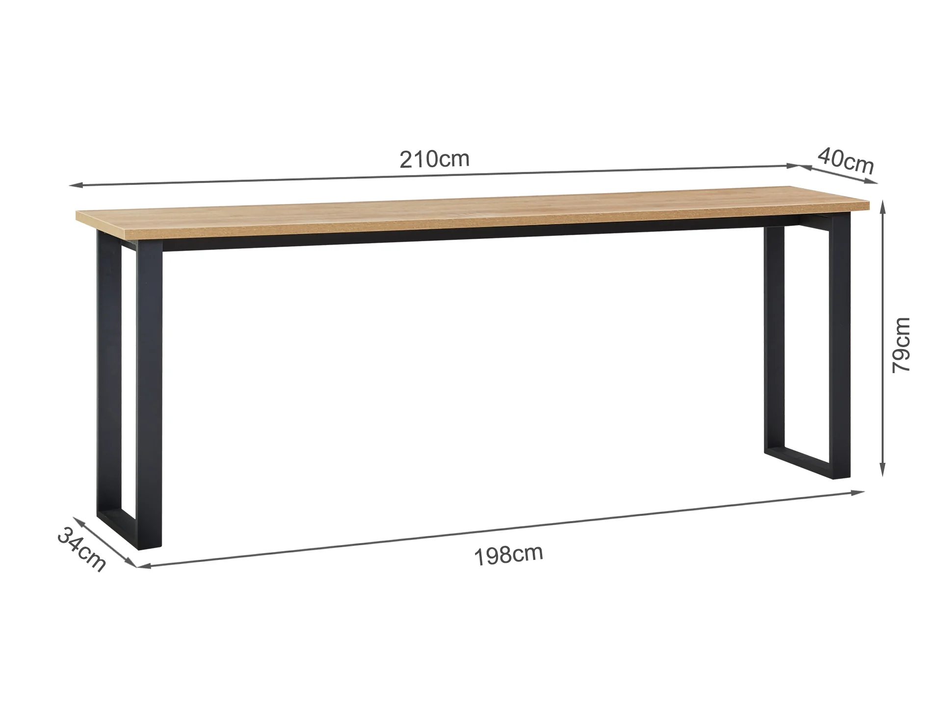 Ira Wooden Console Table - Oak - Image 6