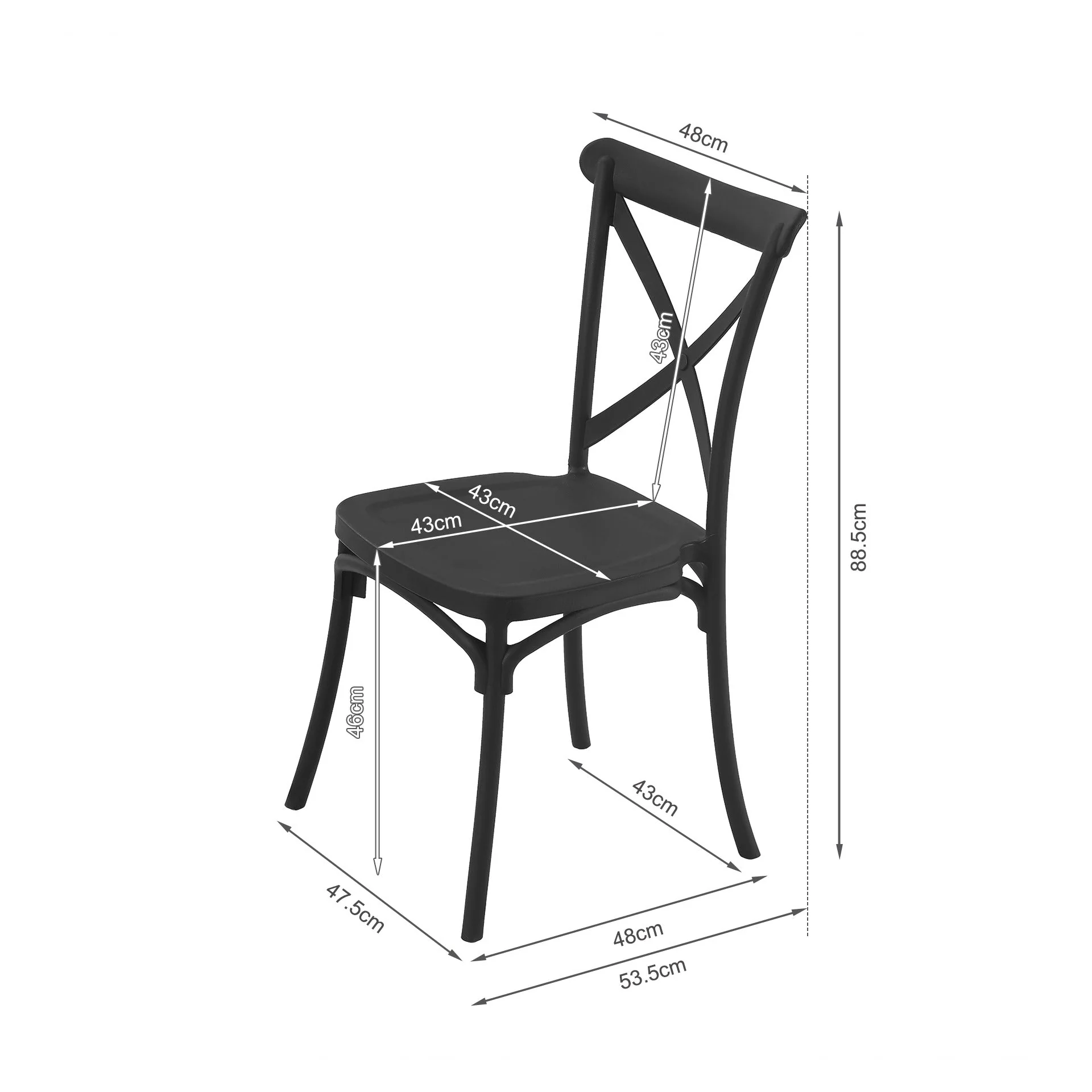 Isaac Dining Chair - Set of 4 - Black - Image 12