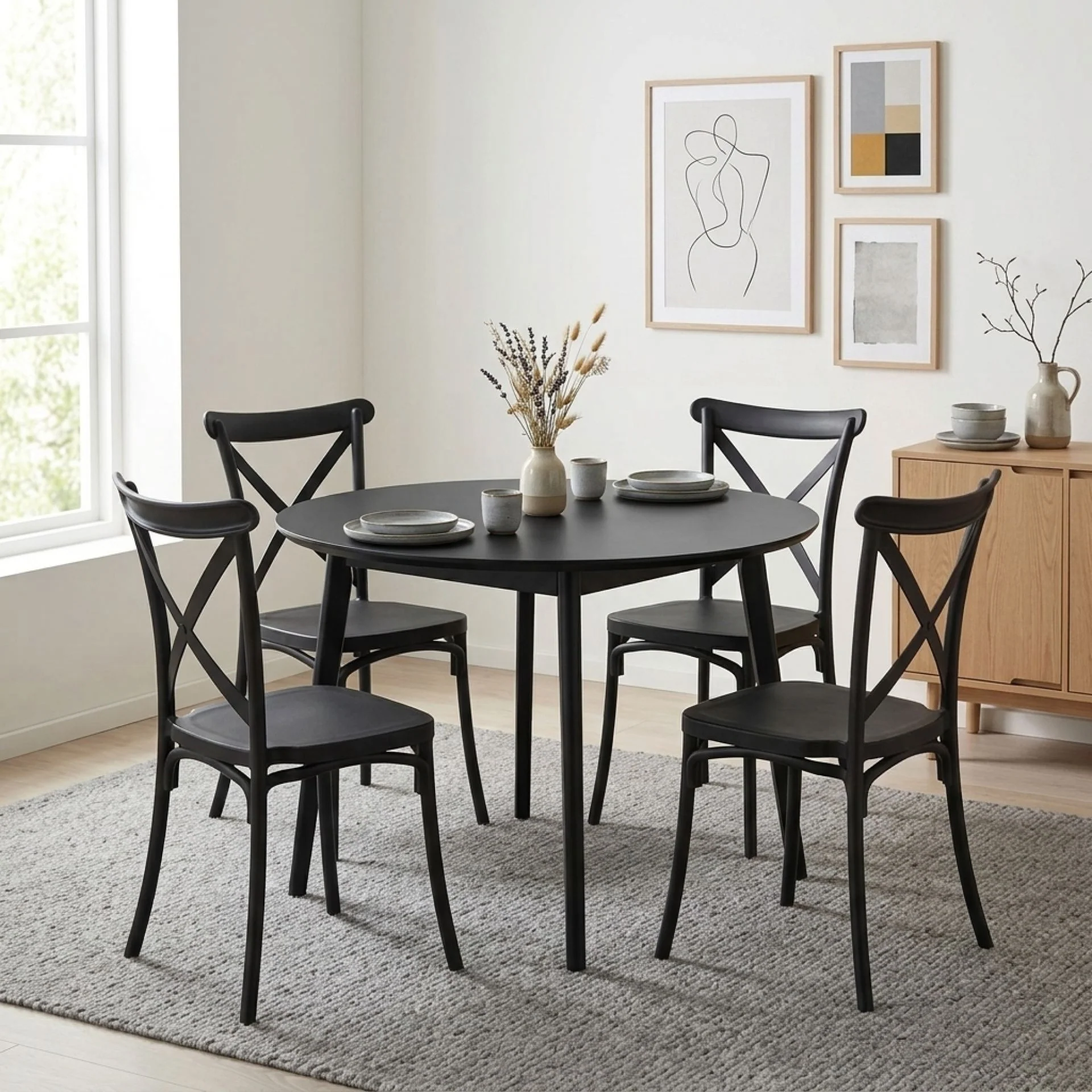 Isaac Dining Chair - Set of 4 - Black - Image 3