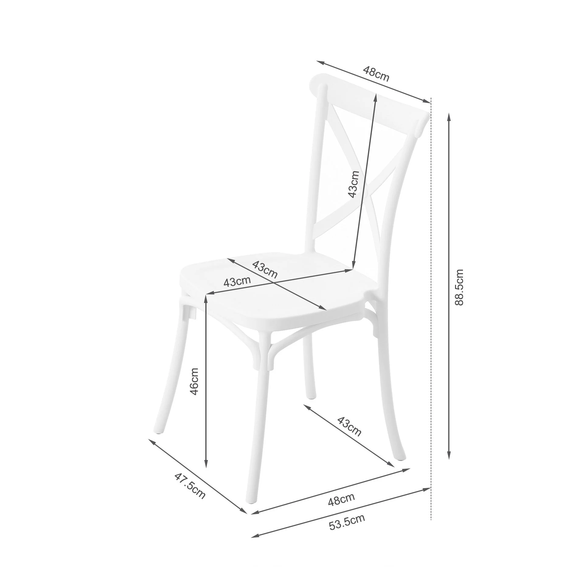 Isaac Dining Chair - Set of 4 - White - Image 11