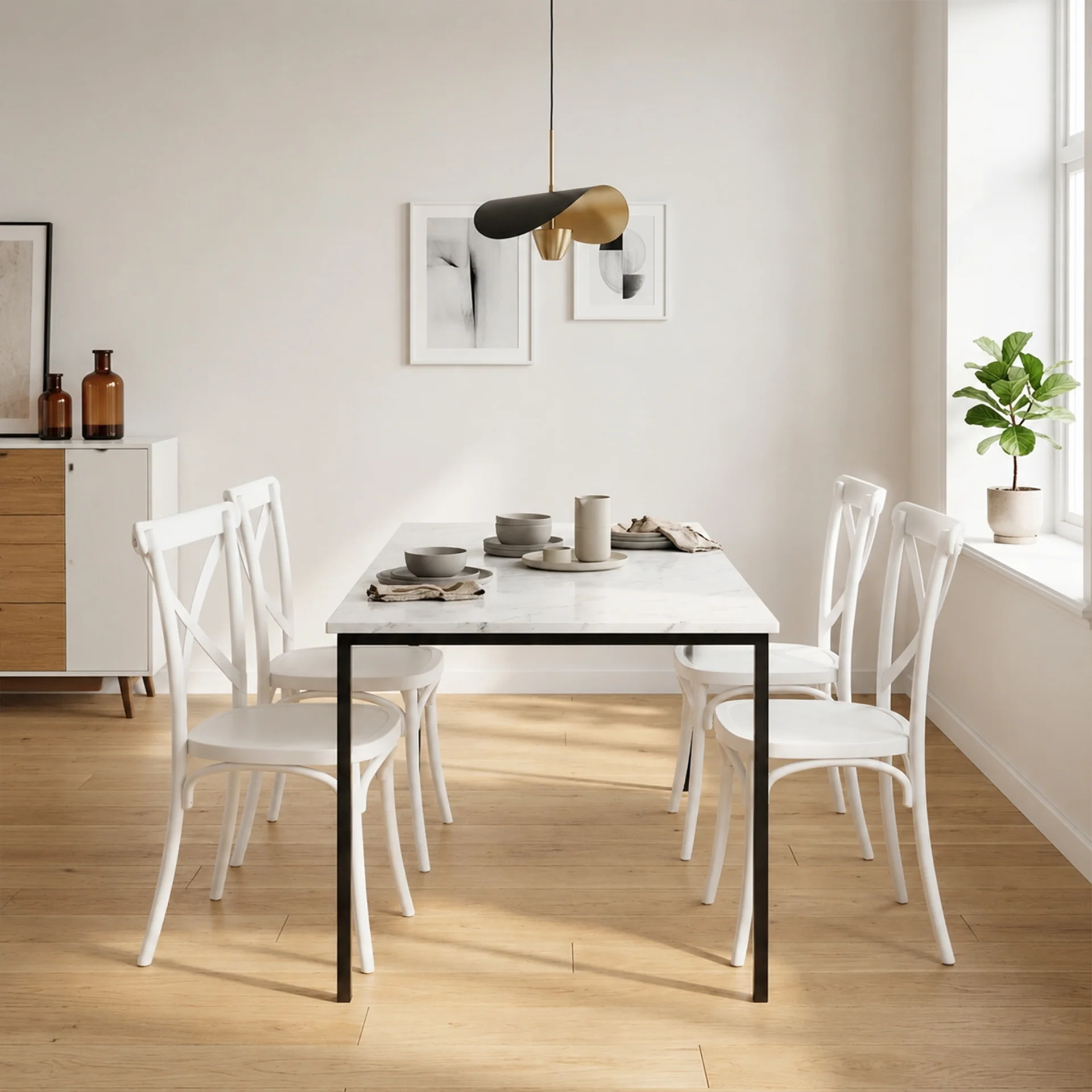 Isaac Dining Chair - Set of 4 - White - Image 3