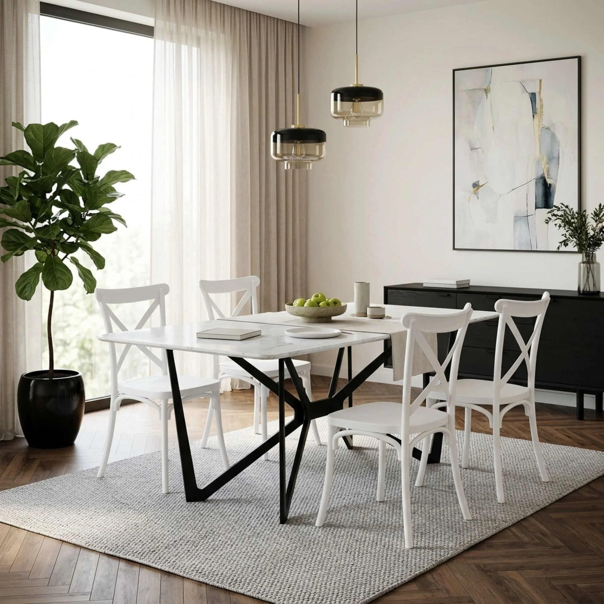 Isaac Dining Chair - Set of 4 - White - Image 4