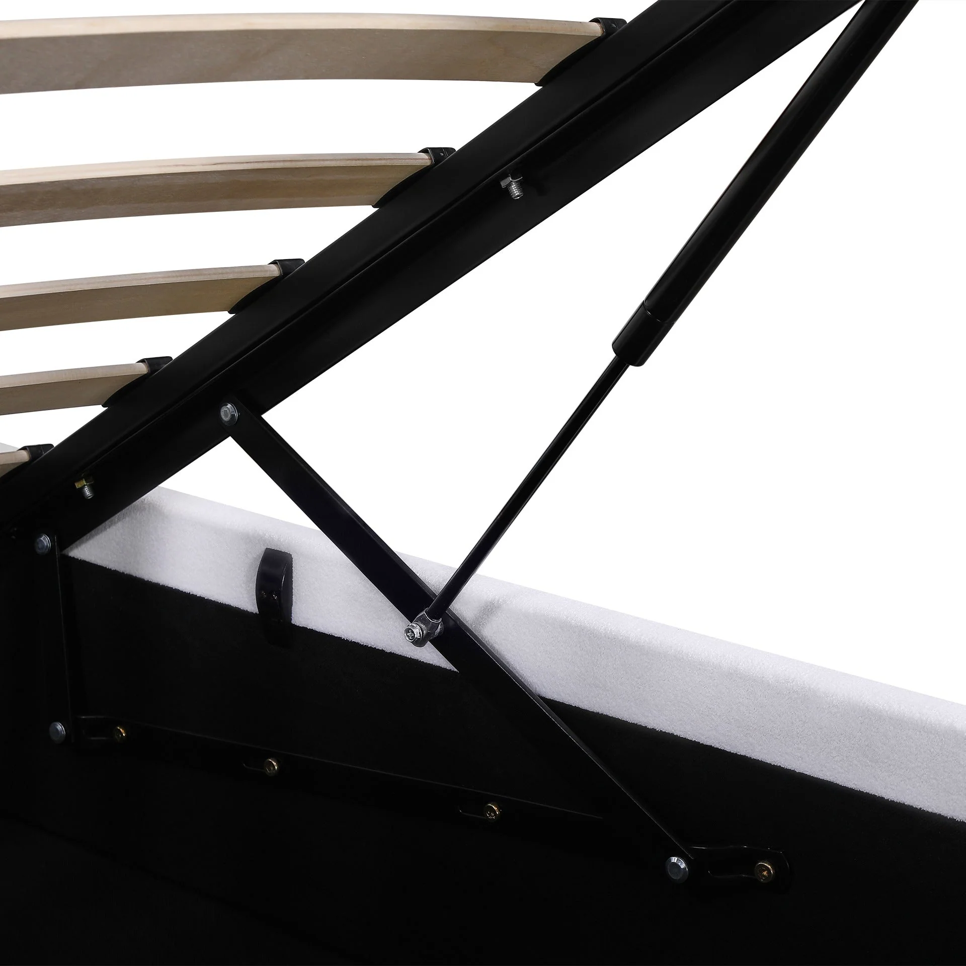Isabella Boucle Double Gas Lift Bed Frame - White - Image 10