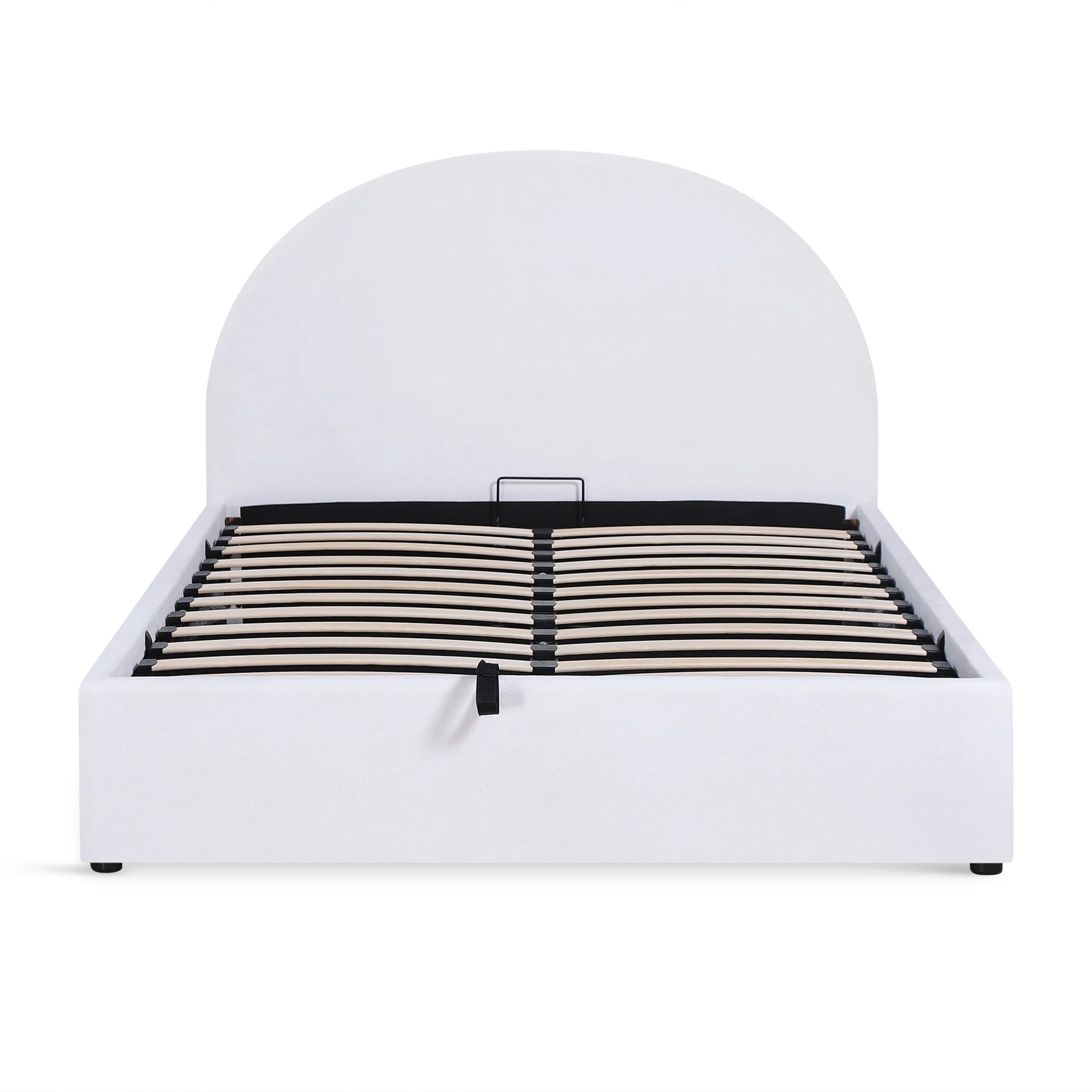 Isabella Boucle Double Gas Lift Bed Frame - White - Image 6