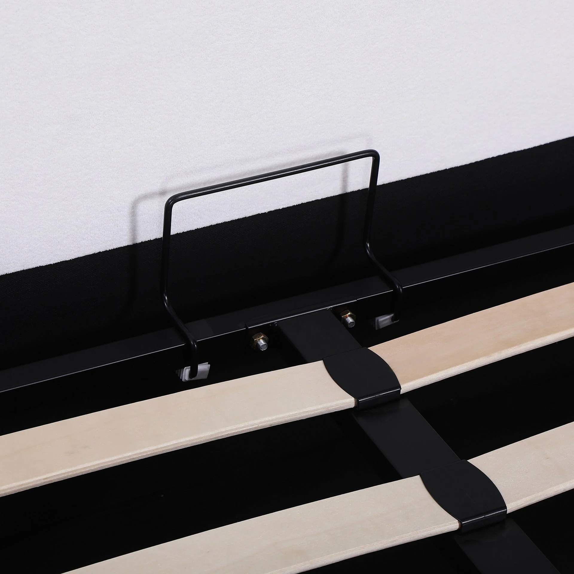 Isabella Boucle Double Gas Lift Bed Frame - White - Image 9
