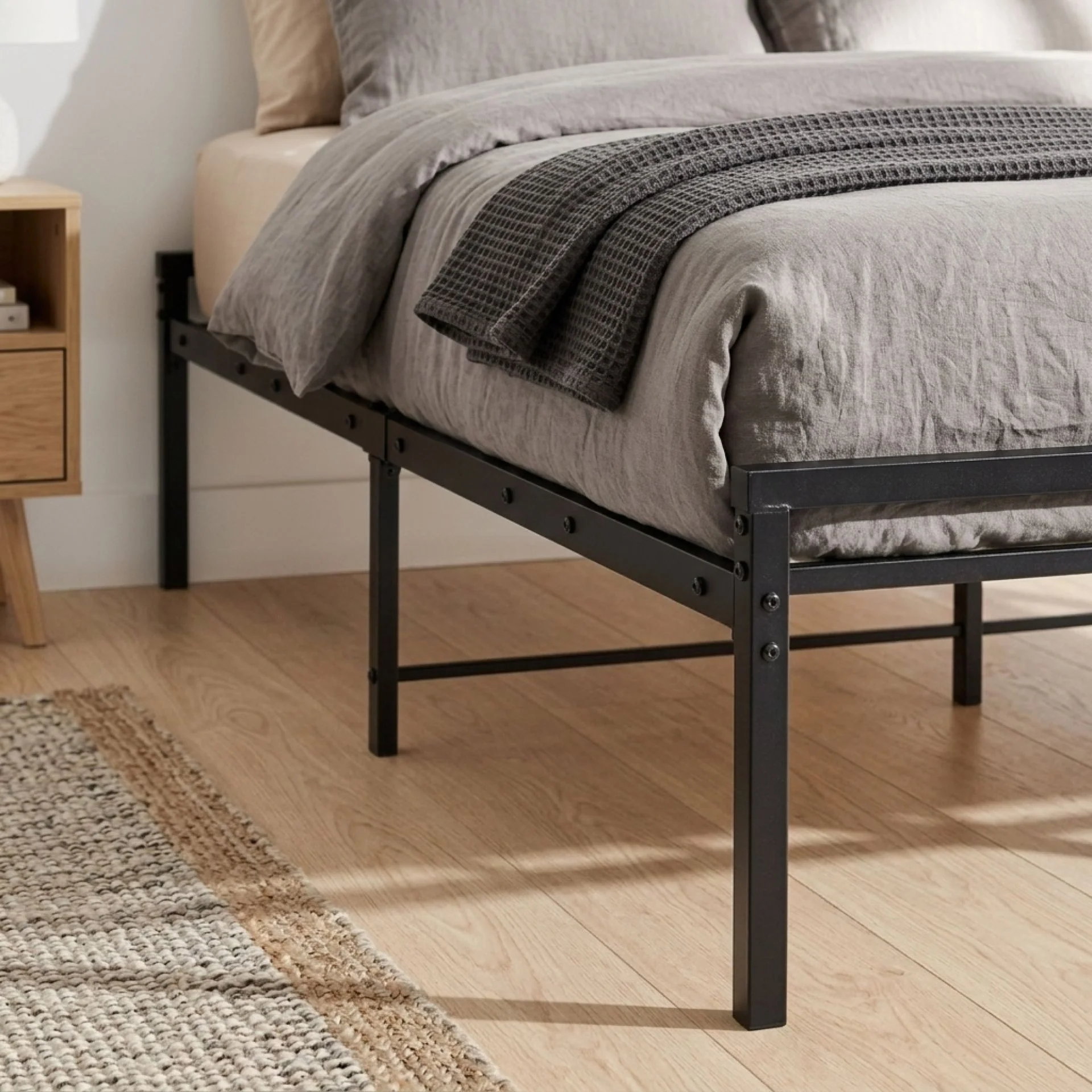 Isla Double Metal Bed Frame - Black - Image 5