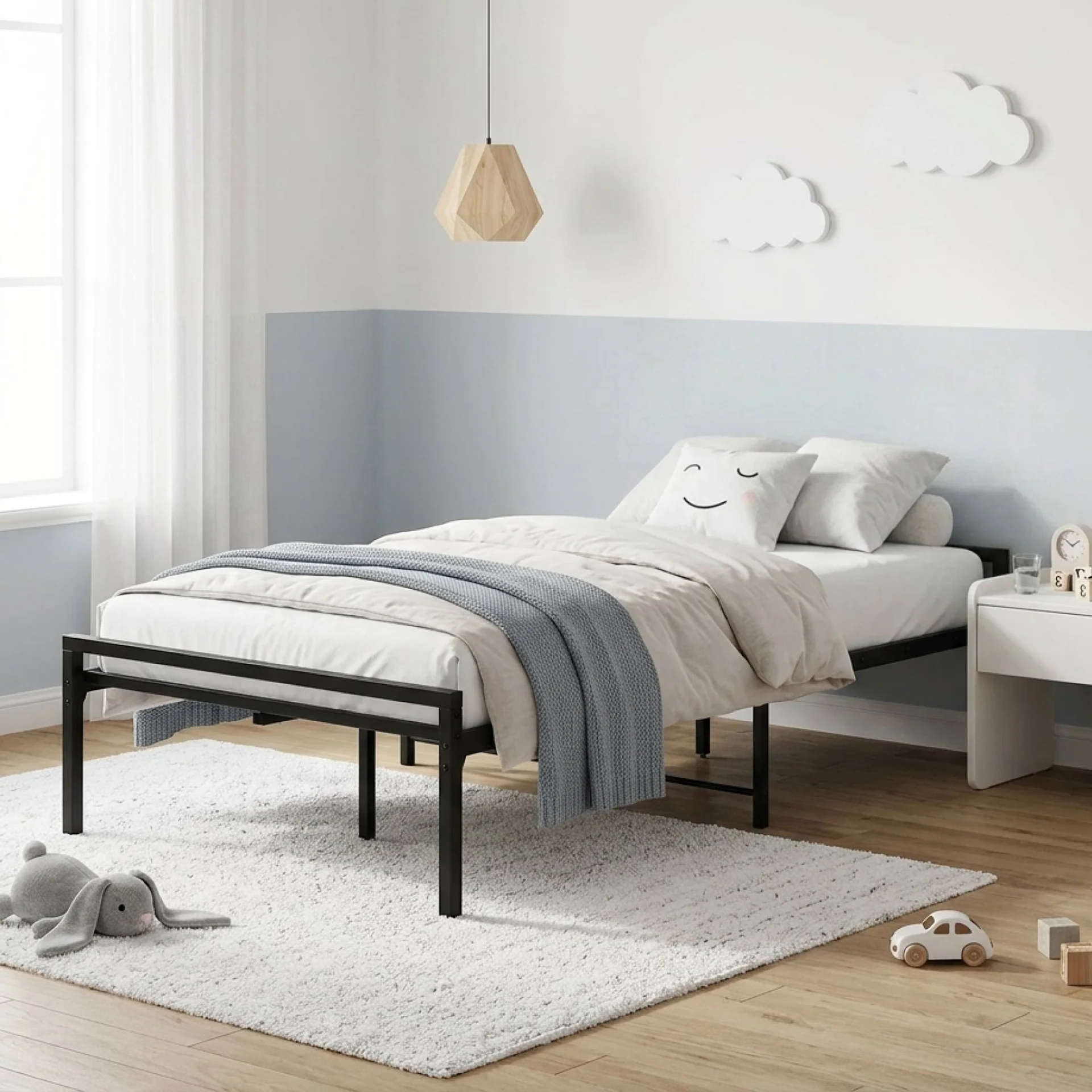 Isla King Single Metal Bed Frame - Black - Image 3