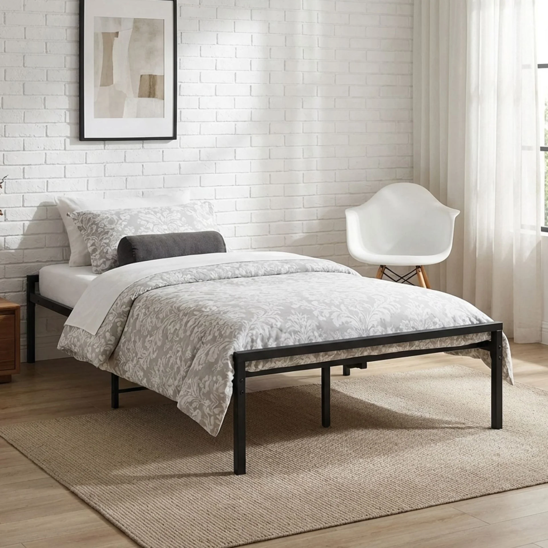 Isla King Single Metal Bed Frame - Black - Image 4