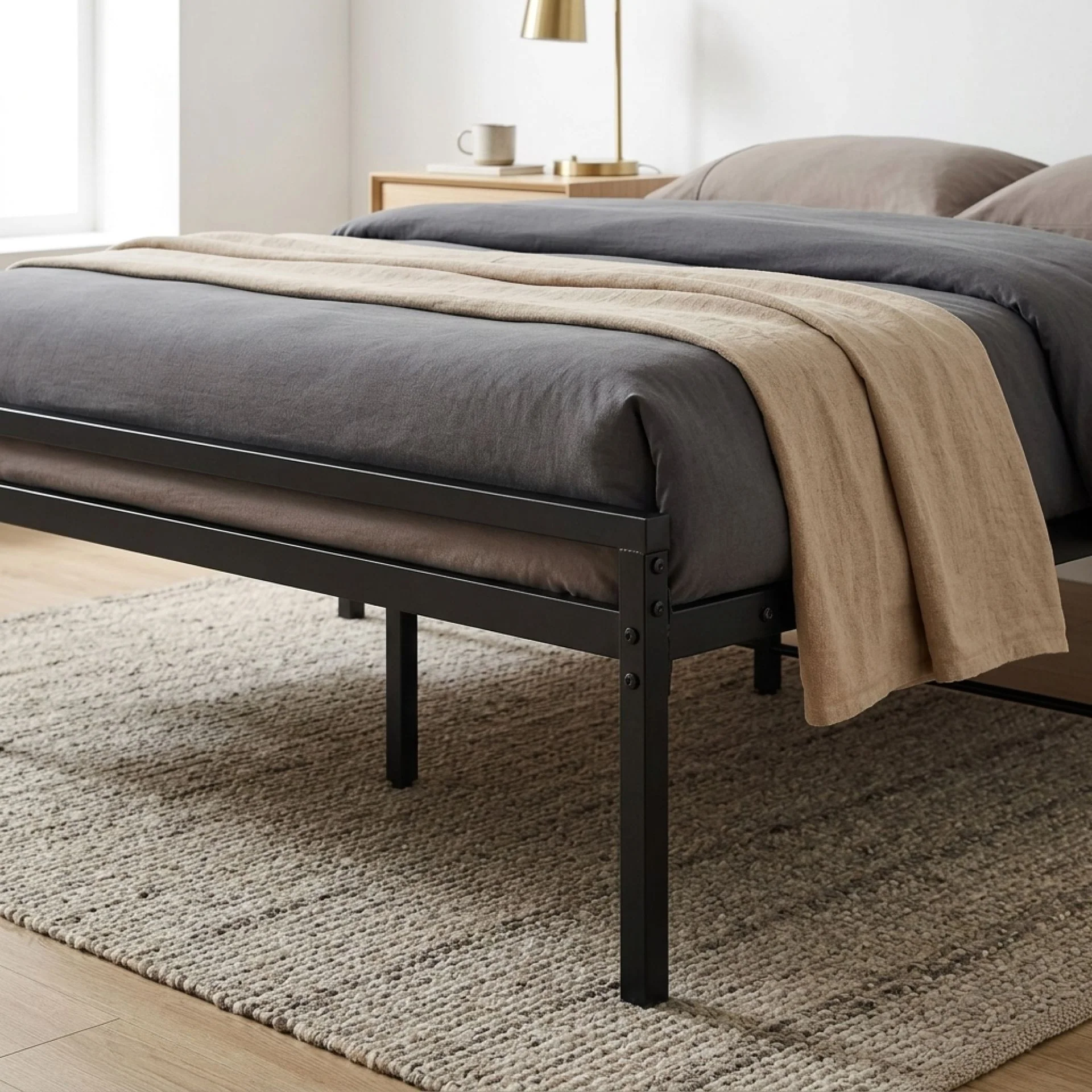 Isla King Single Metal Bed Frame - Black - Image 6