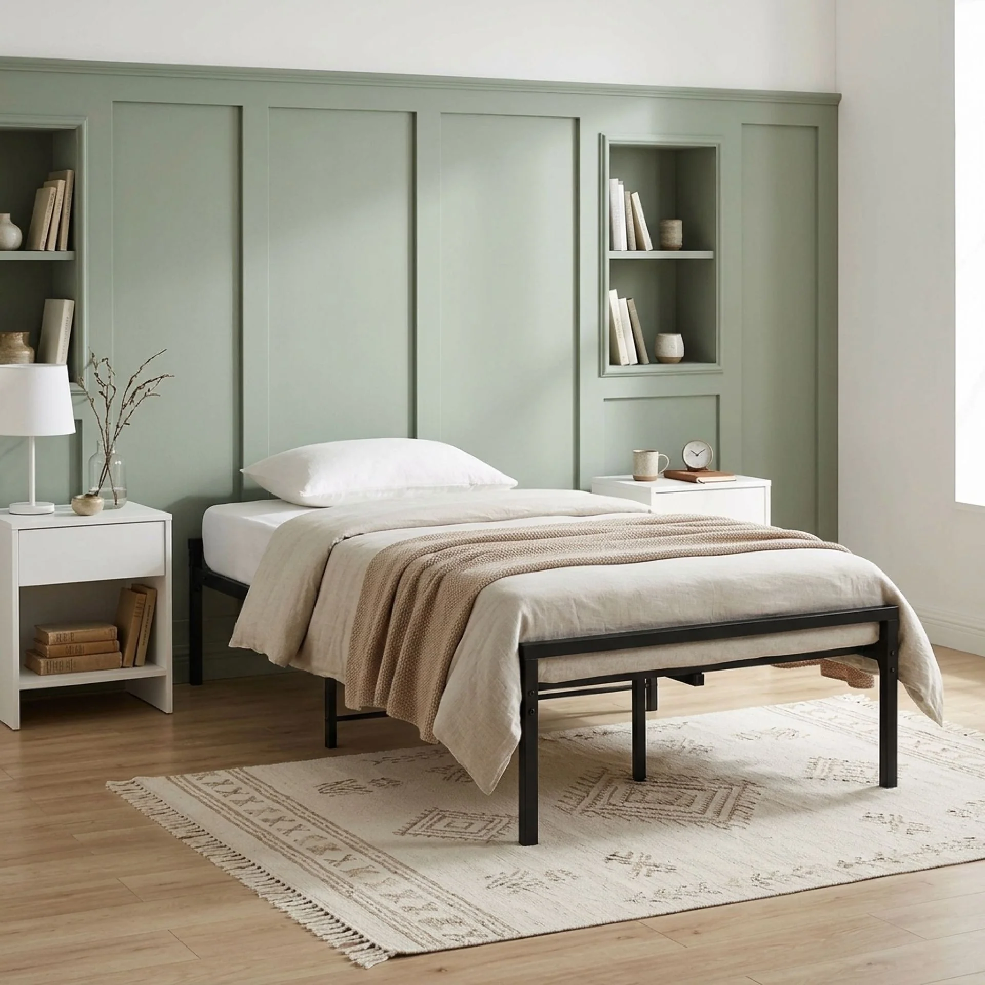 Isla Single Metal Bed Frame - Black