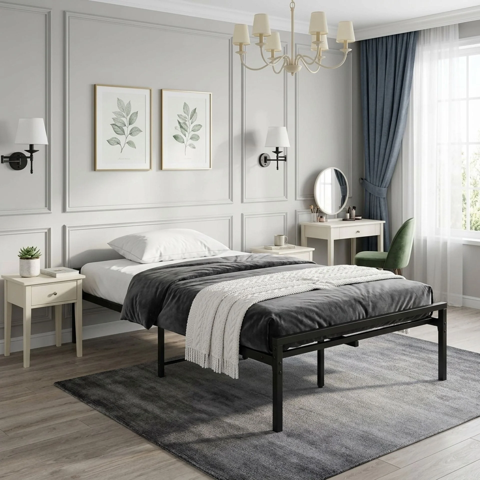 Isla Single Metal Bed Frame - Black - Image 3