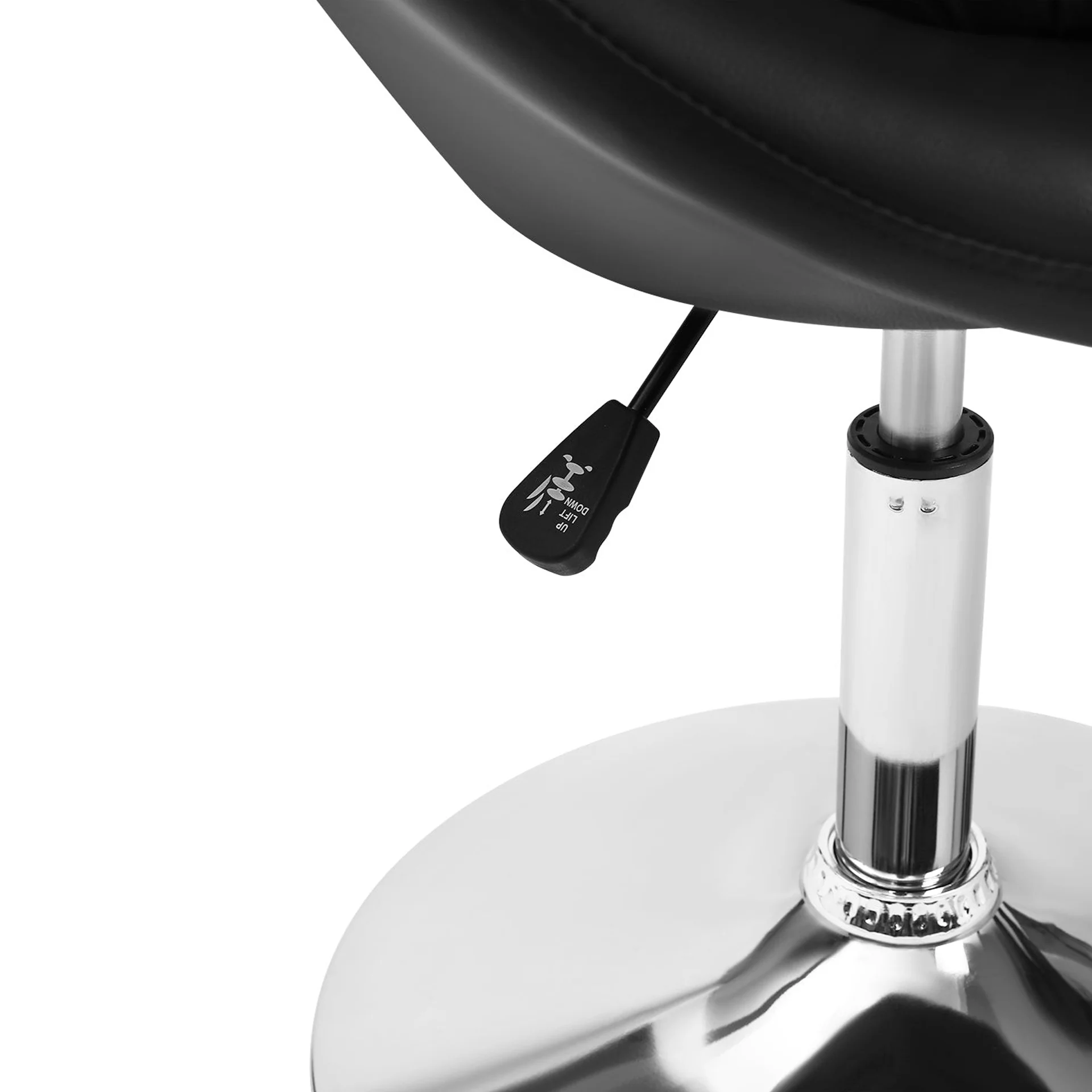 Iva PU Leather Swivel Bar Stool - Set of 2 - Black - Image 10