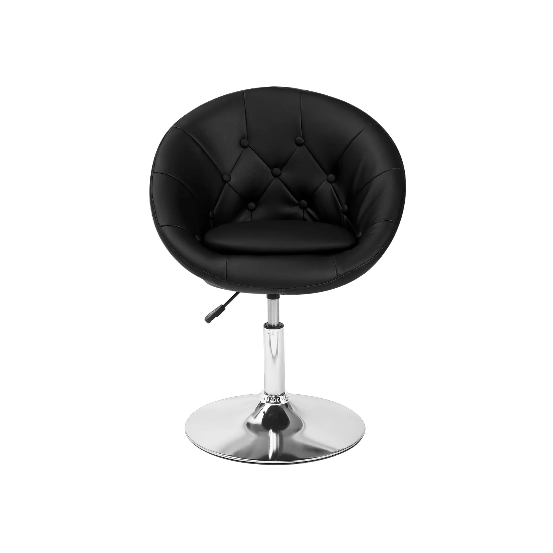 Iva PU Leather Swivel Bar Stool - Set of 2 - Black - Image 6