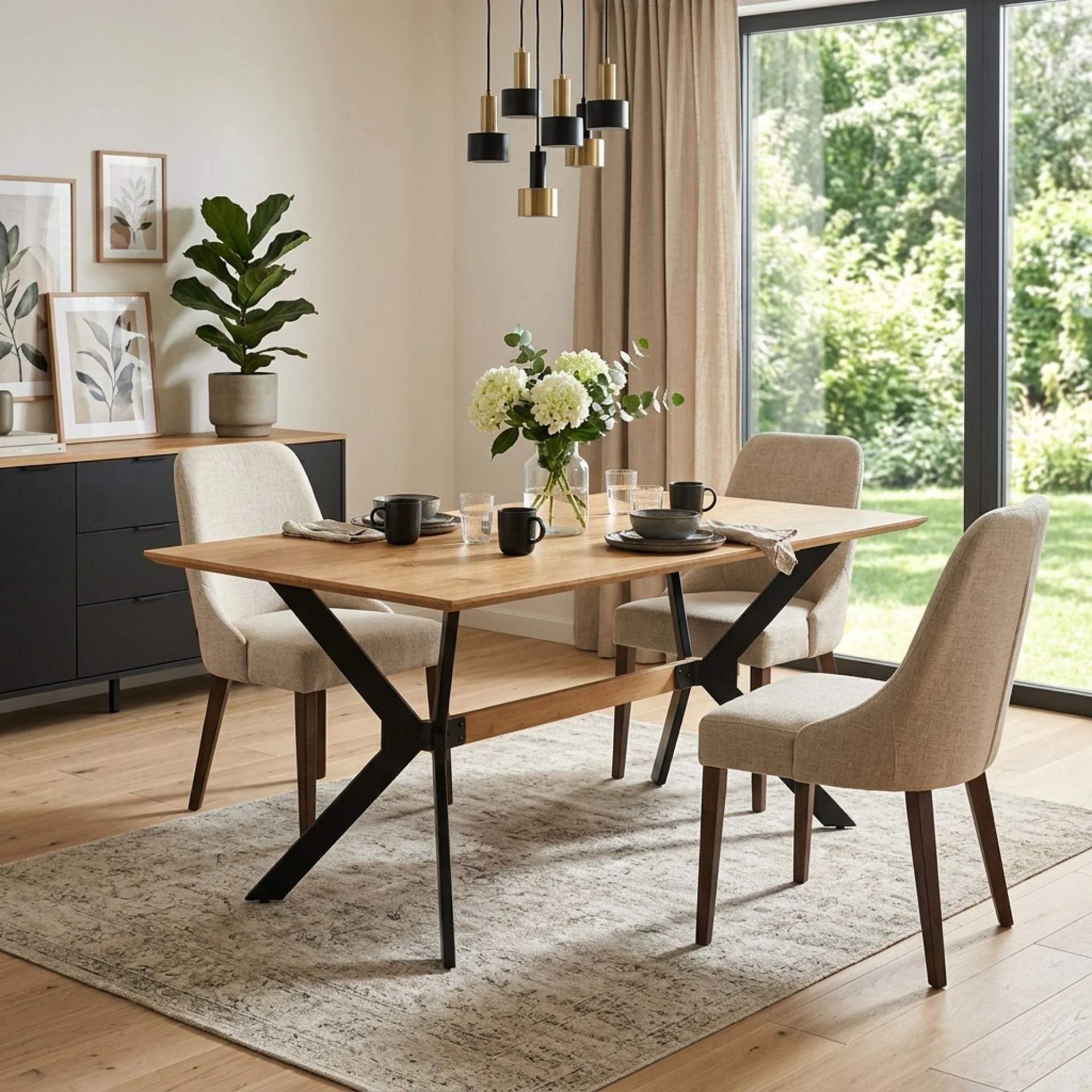 Jackson Dining Table 160 x 80cm - Natural - Image 4