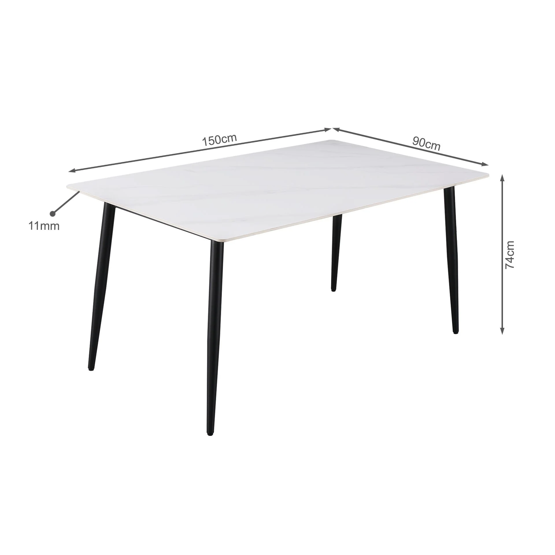 James Rectangular Ceramic Dining Table 150 x 90cm - Image 8