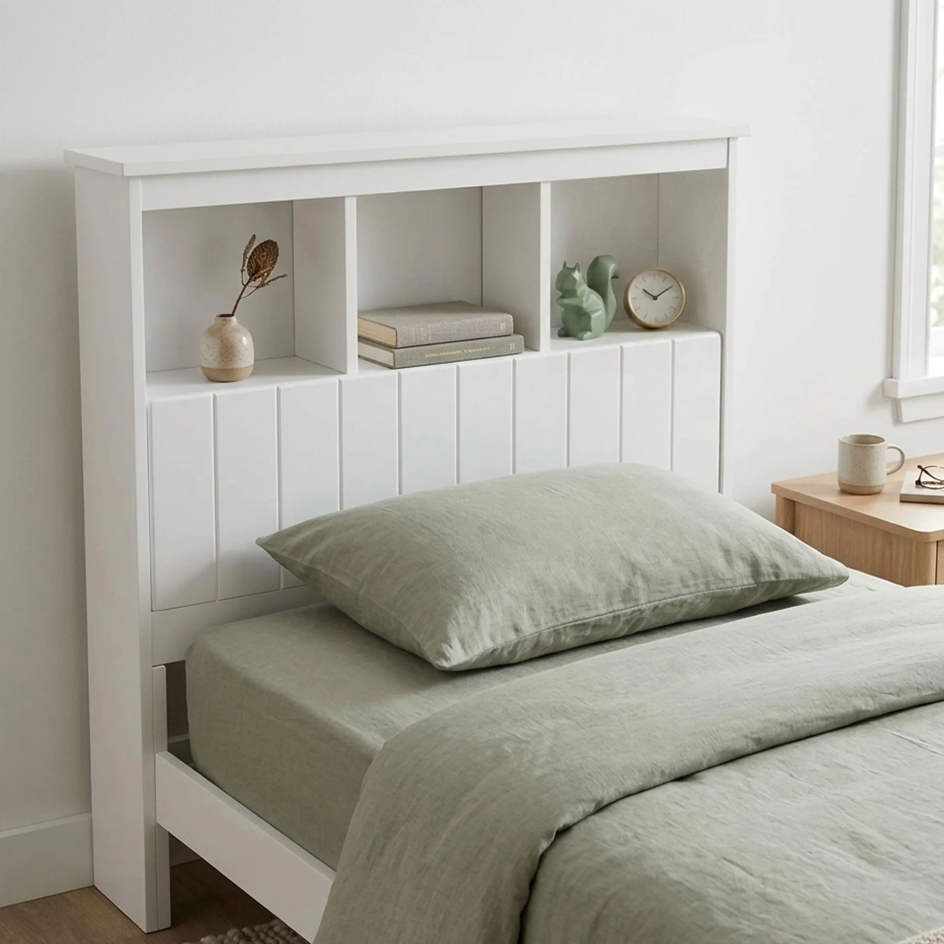 Jamie Single Wooden Bed Frame - White - Image 4