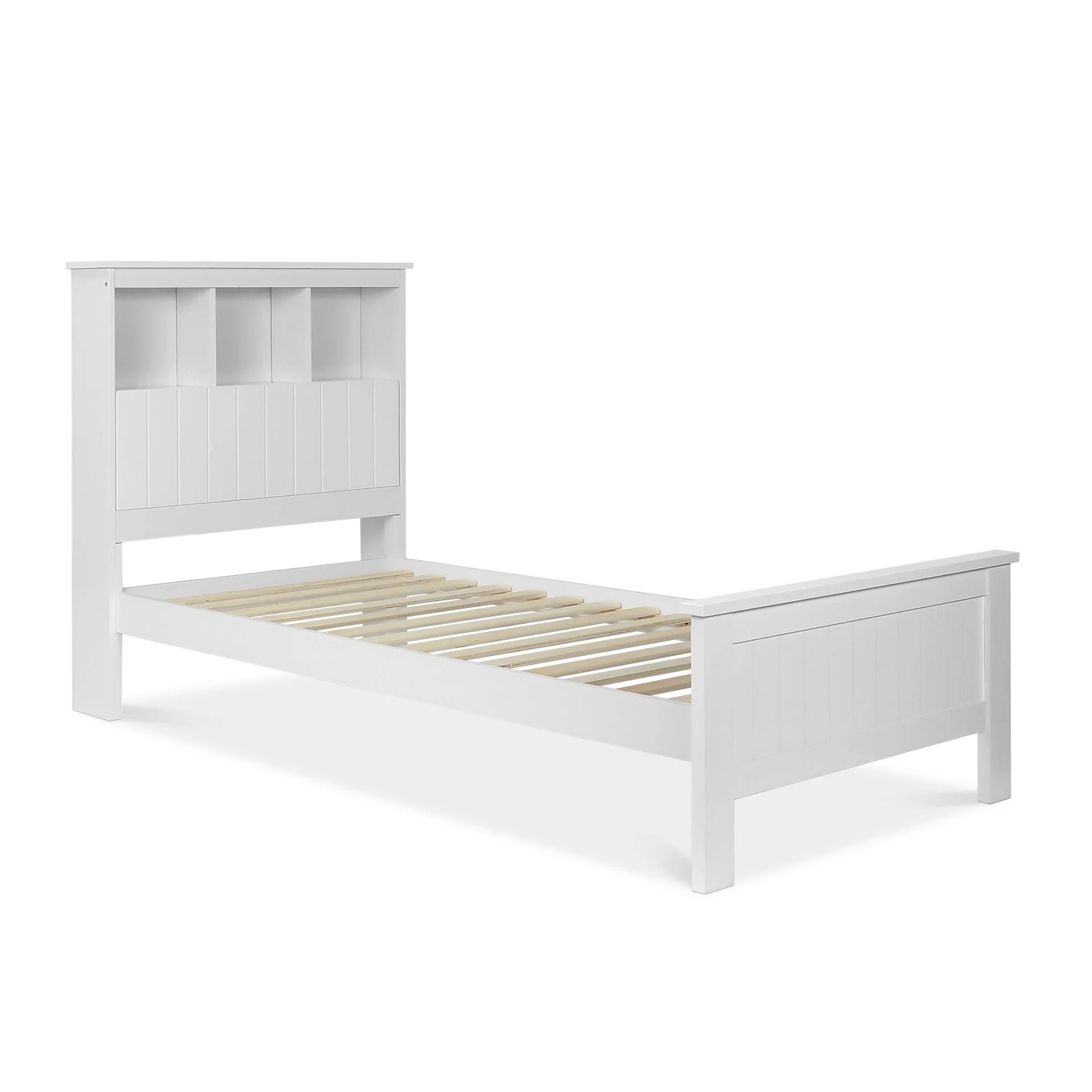 Jamie Single Wooden Bed Frame - White - Image 6
